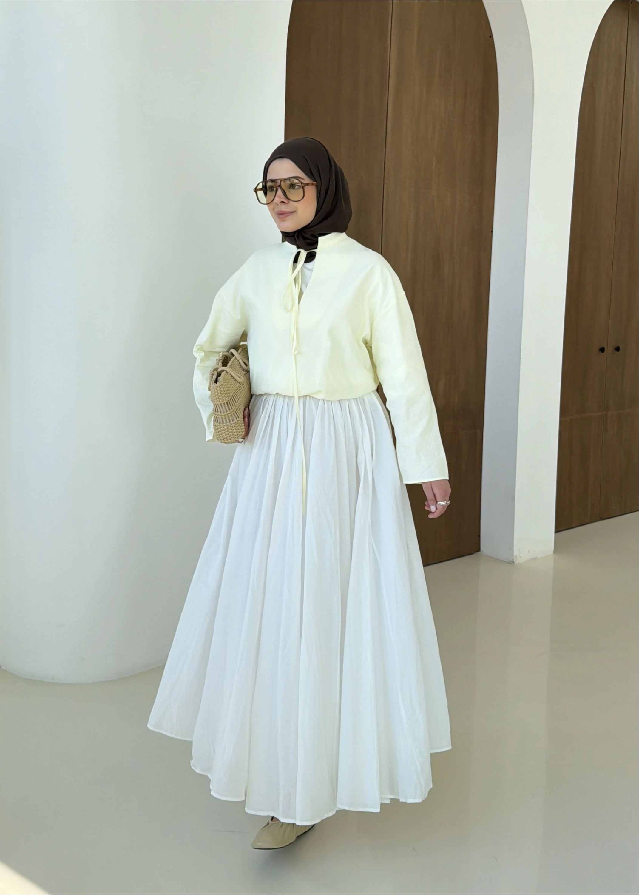 5480 İPLİ KETEN BLUZ sarı