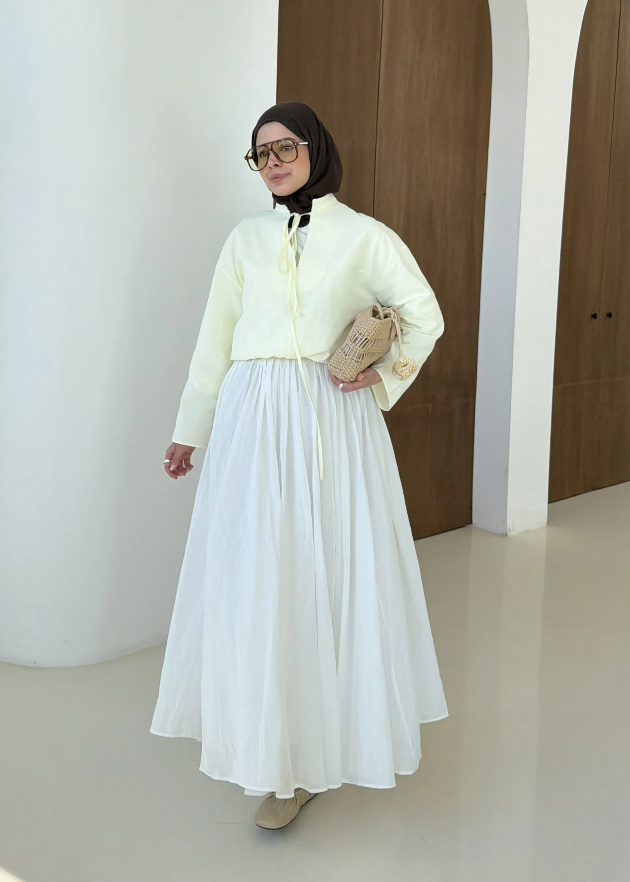 5480 İPLİ KETEN BLUZ sarı