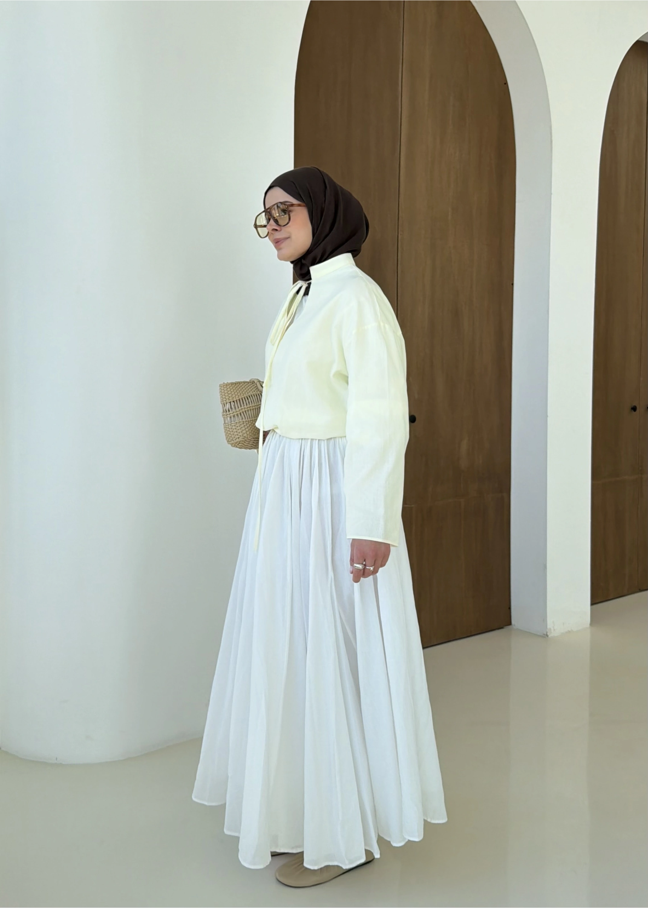 5480 İPLİ KETEN BLUZ sarı