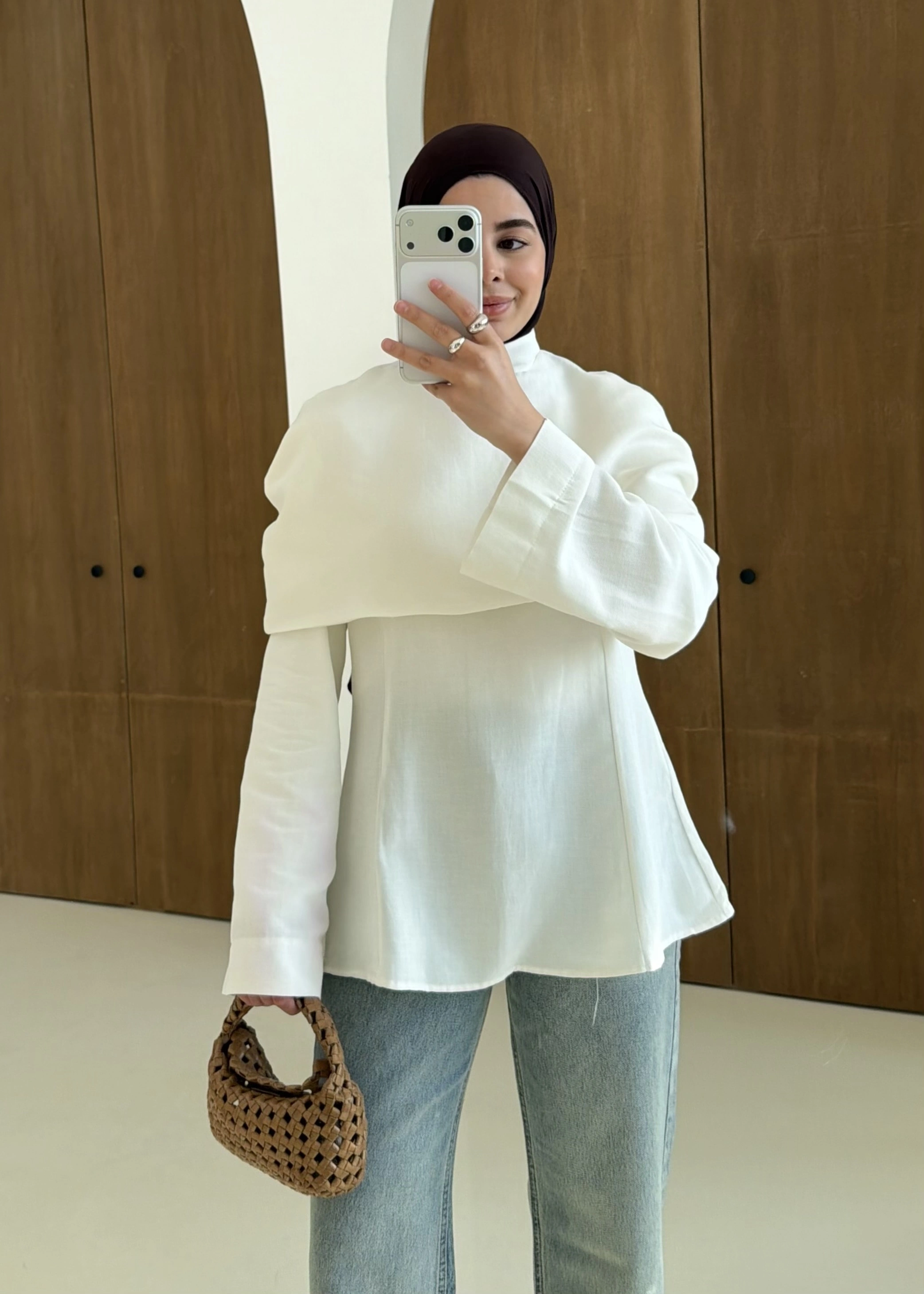 2056 PELERİN BOLEROLU ÜST BEYAZ