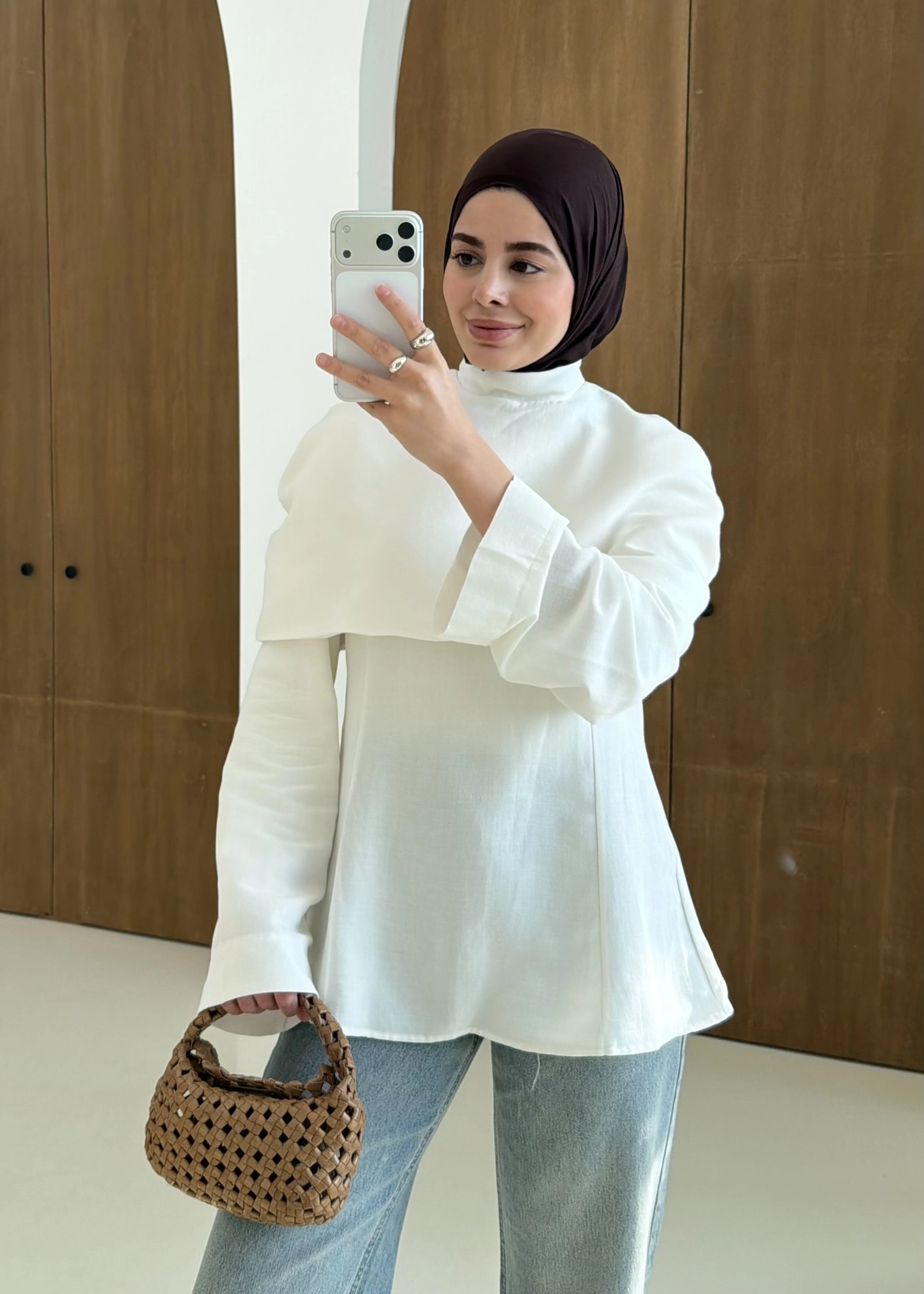 2056 PELERİN BOLEROLU ÜST BEYAZ