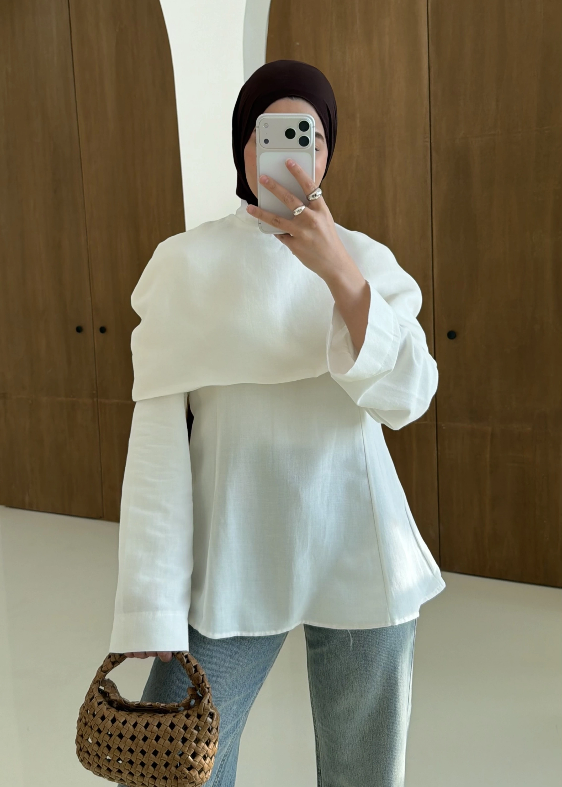 2056 PELERİN BOLEROLU ÜST BEYAZ