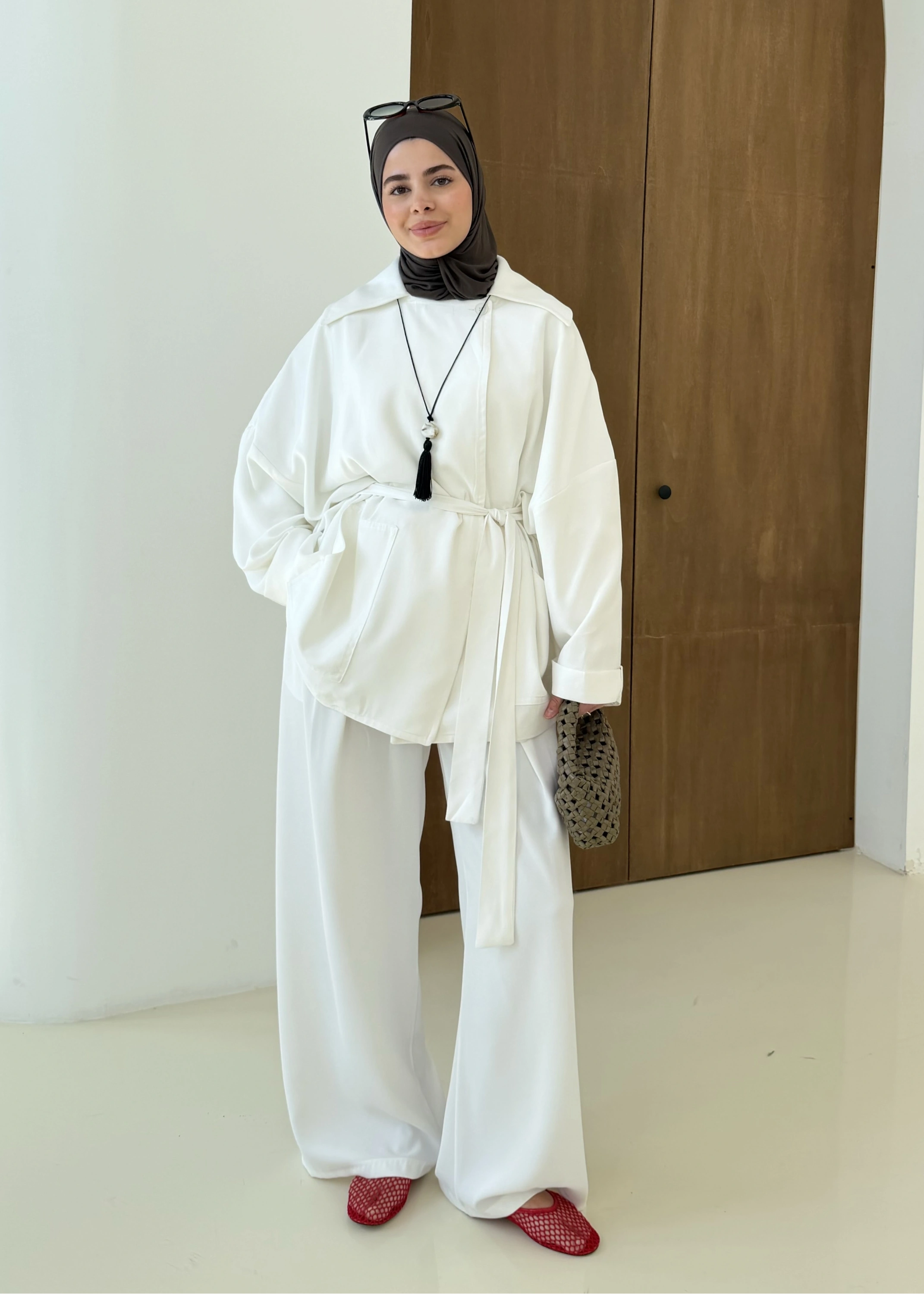 006 CONCP BEL LASTİK CEKET beyaz