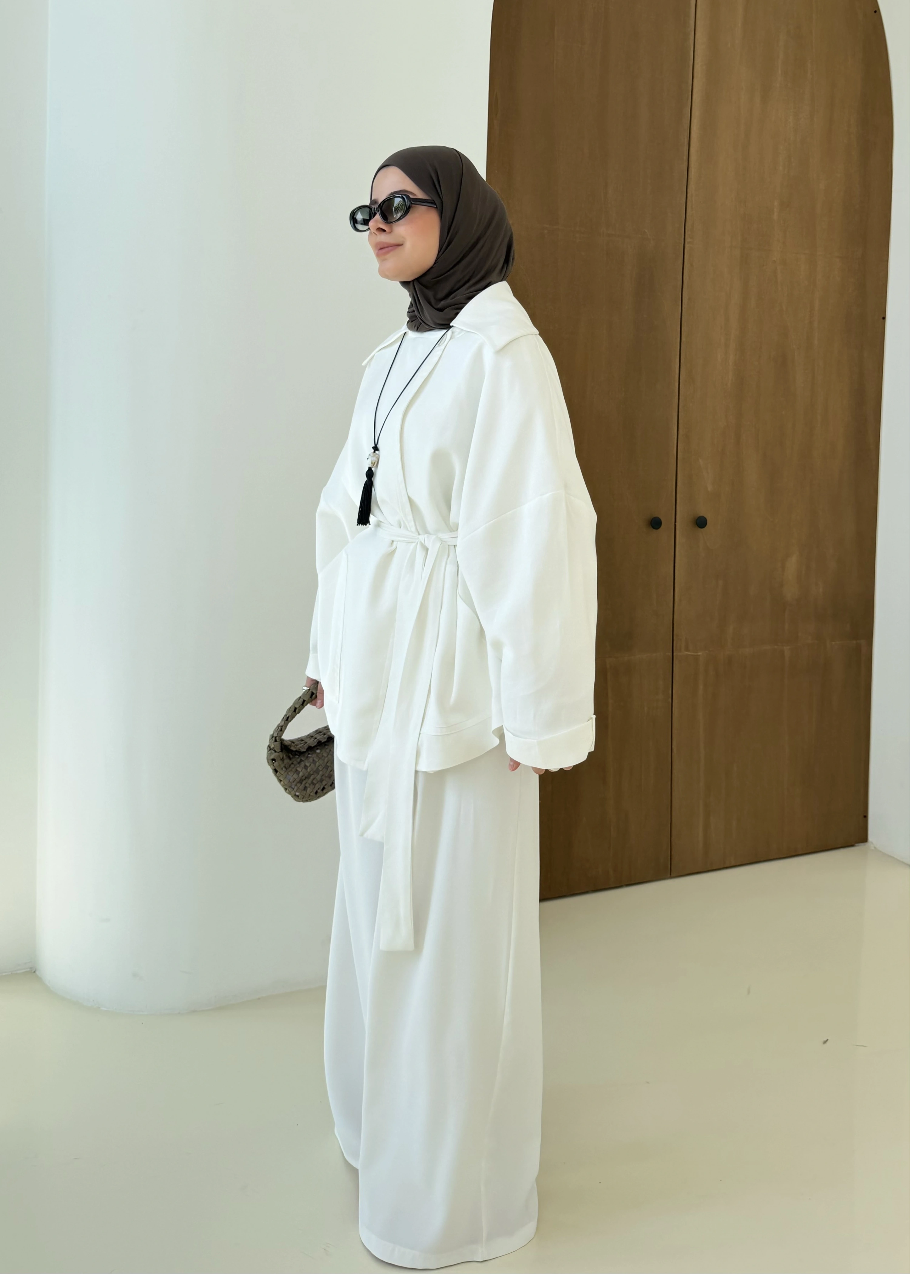 006 CONCP BEL LASTİK CEKET beyaz