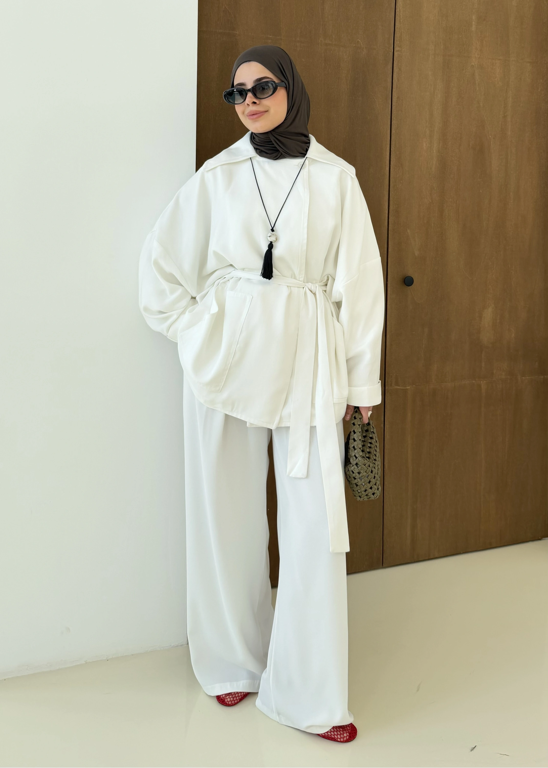 006 CONCP BEL LASTİK CEKET beyaz