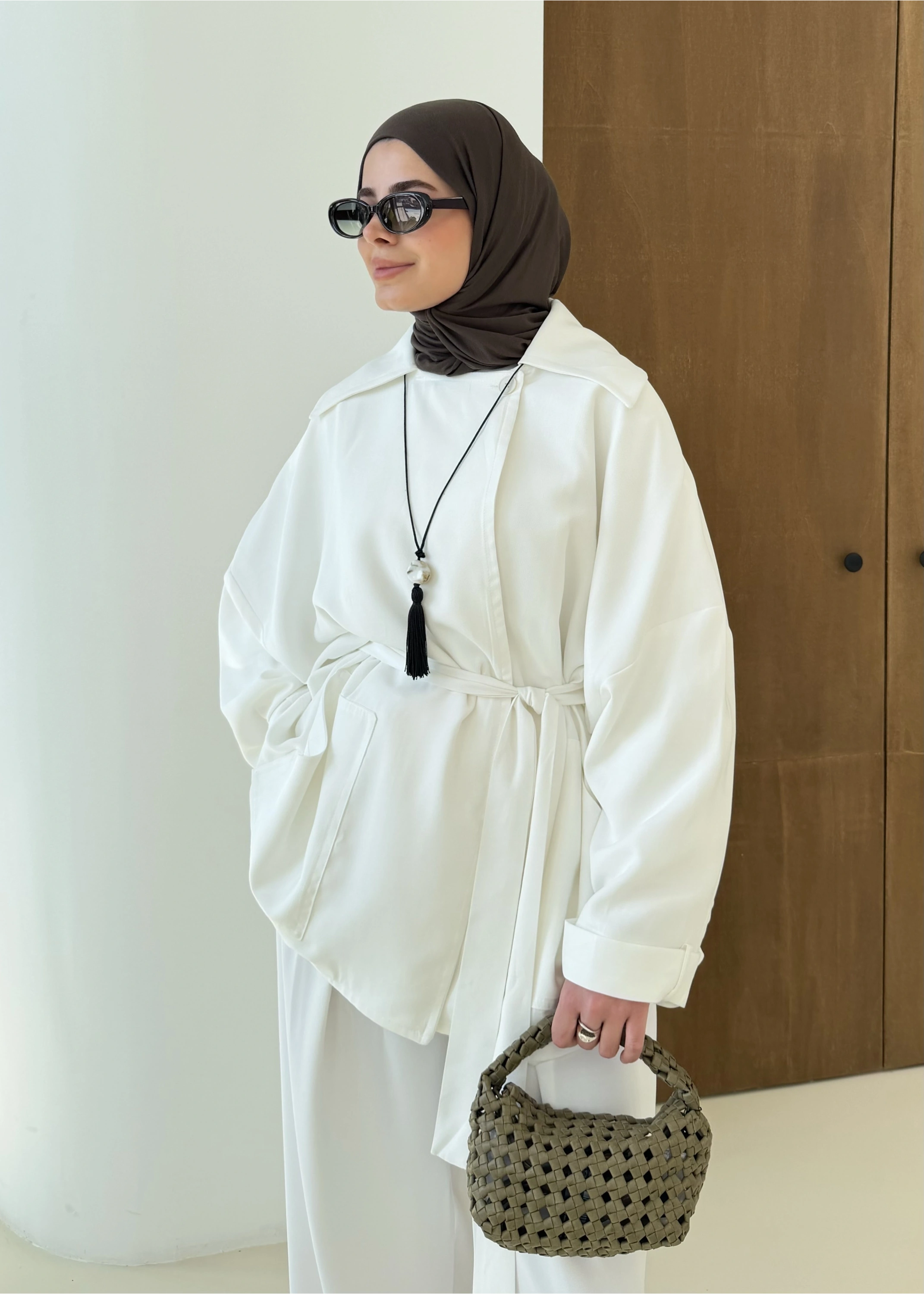 006 CONCP BEL LASTİK CEKET beyaz