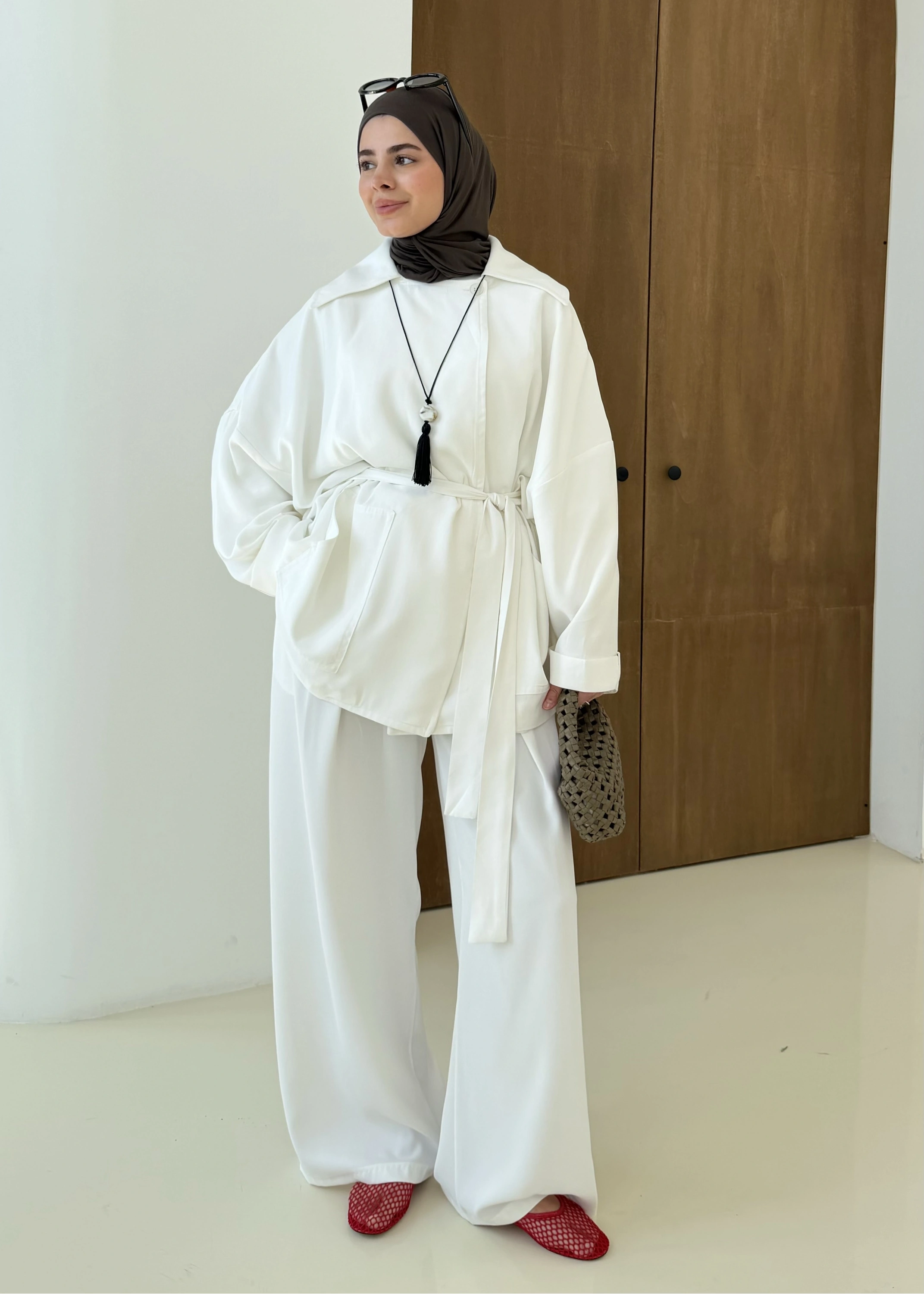 006 CONCP BEL LASTİK CEKET beyaz