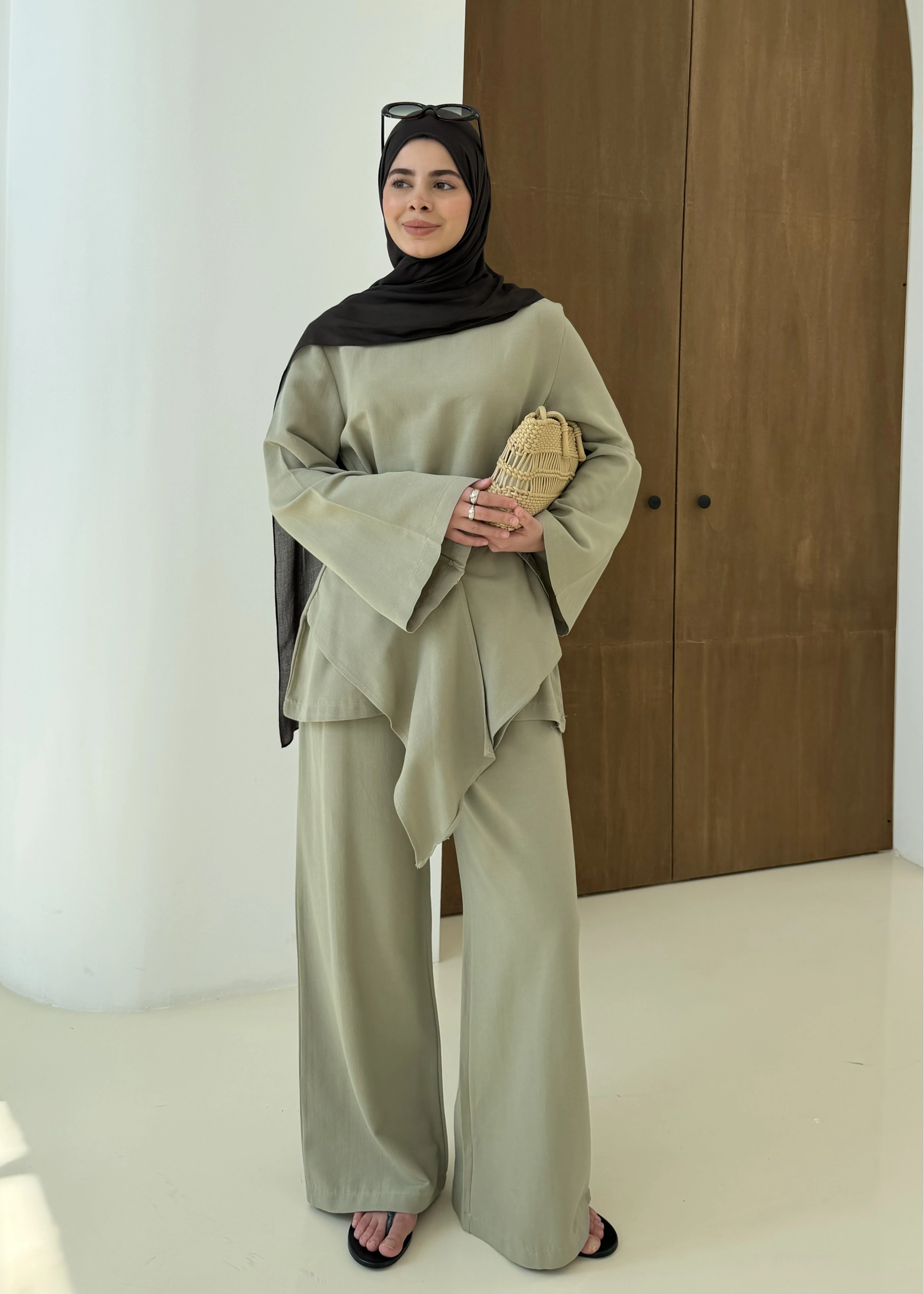 6020 KETEN BROŞ TAKIM YEŞİL