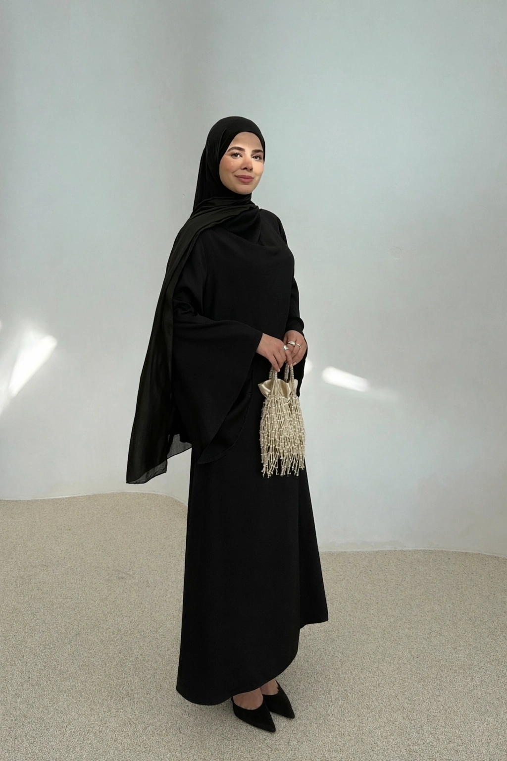 _SATEN ELBİSE SİYAH