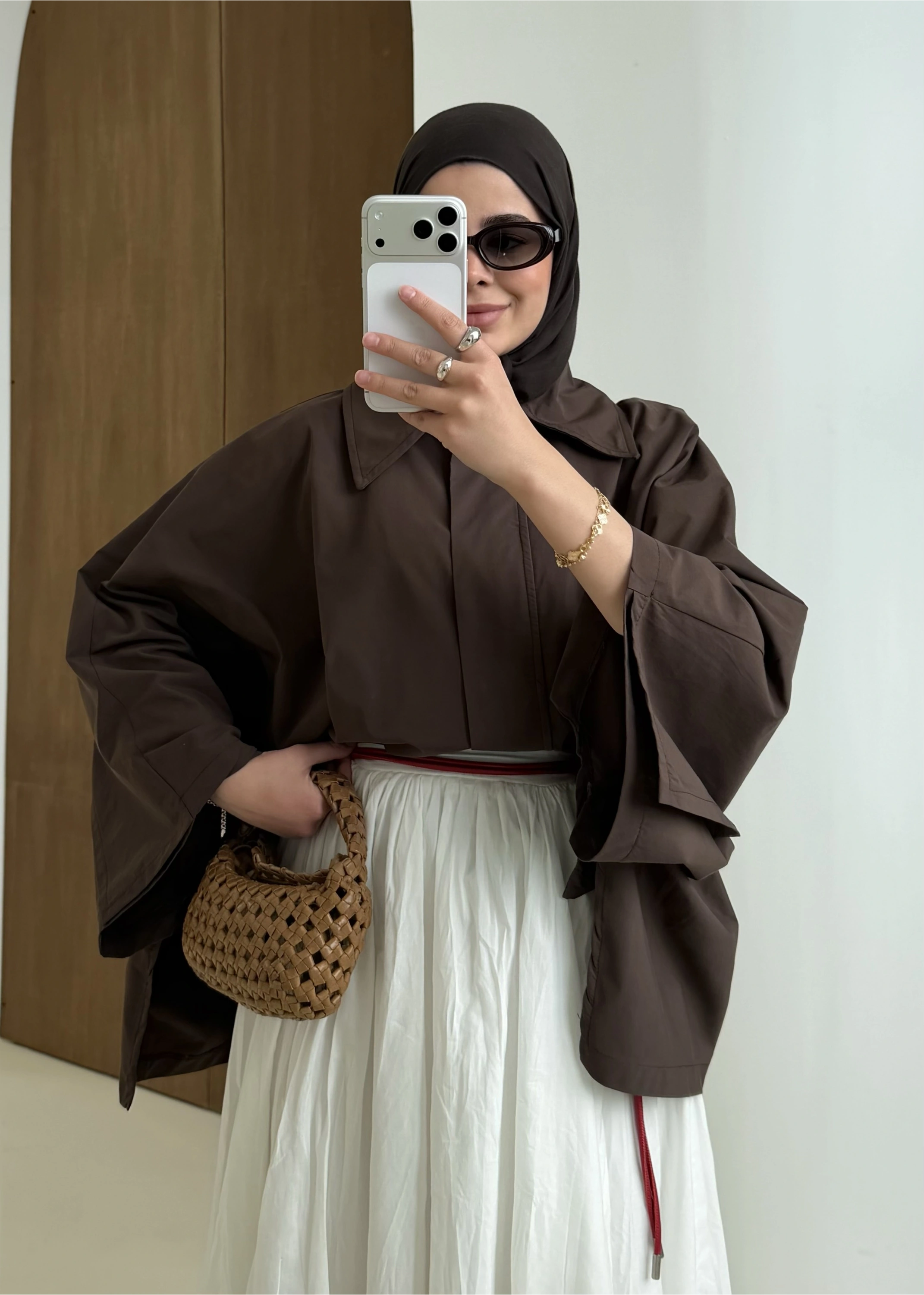 YAZLIK TASARIM PELERİN TRENÇKOT KAHVE