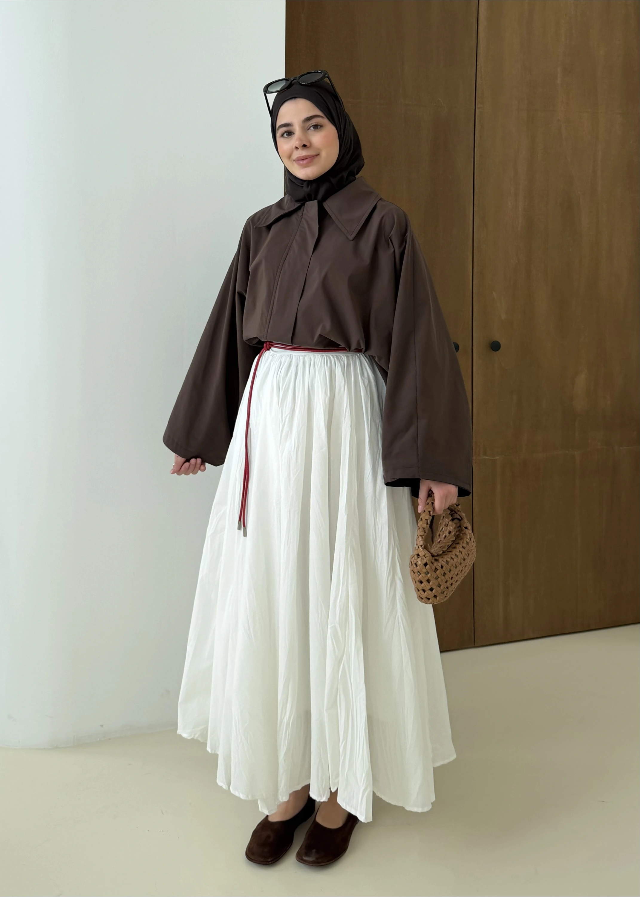 YAZLIK TASARIM PELERİN TRENÇKOT KAHVE