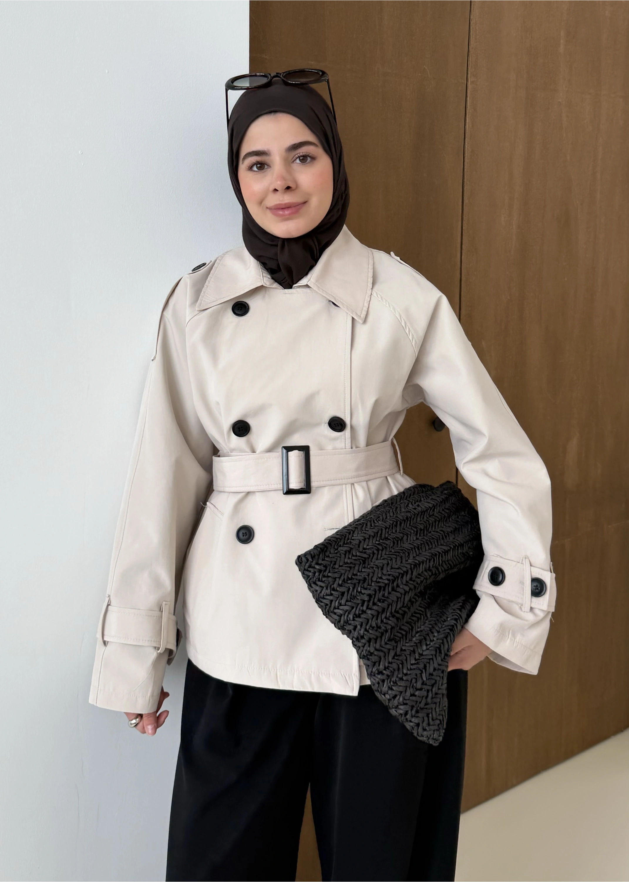 2091 BERSHKA PREMİUM TRENÇ TAŞ