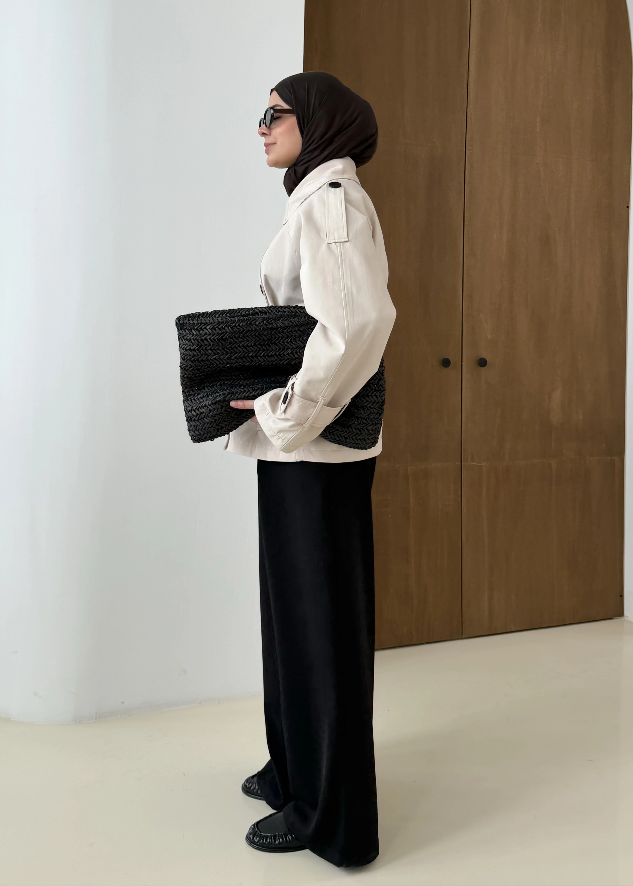 2091 BERSHKA PREMİUM TRENÇ TAŞ