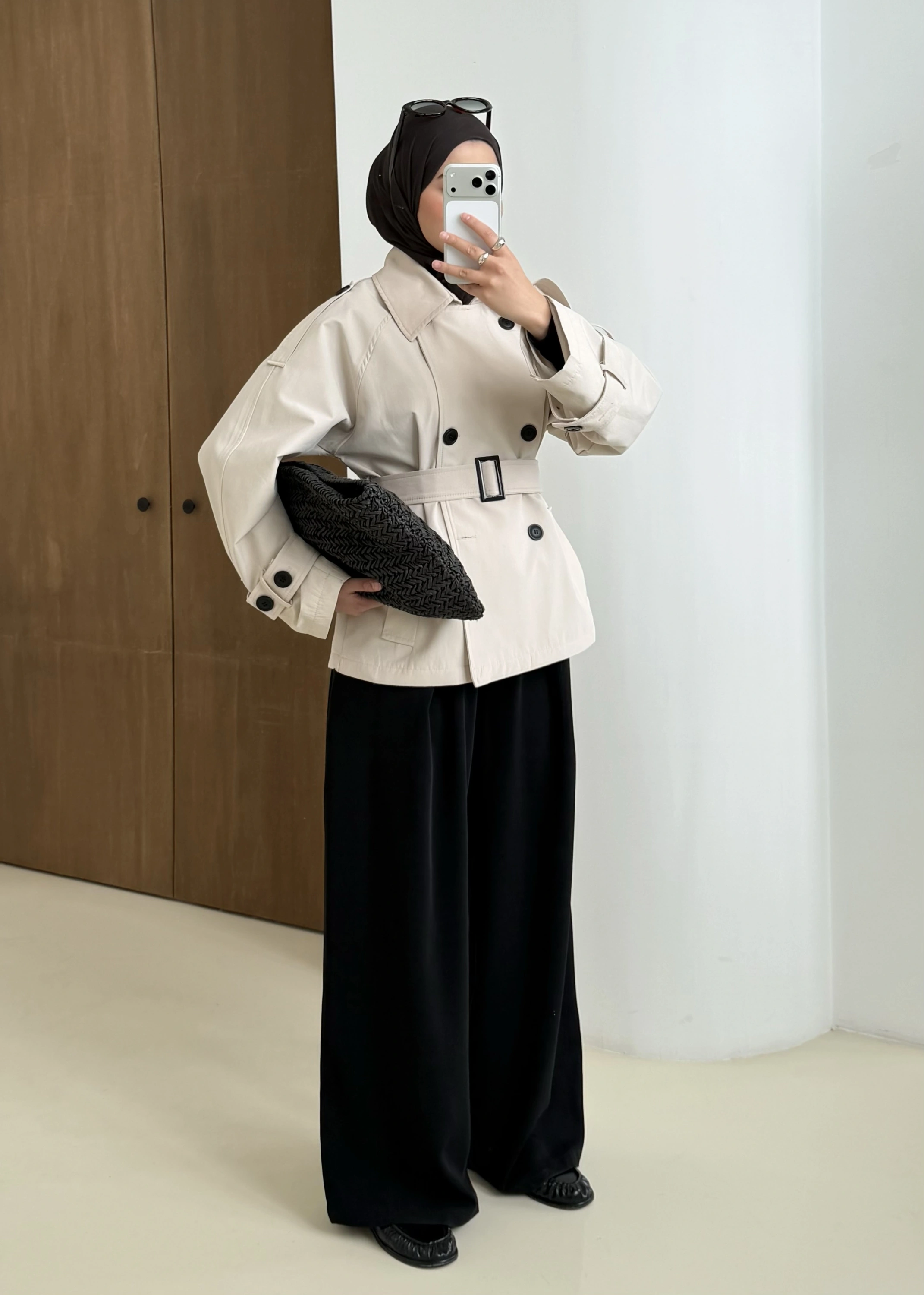 2091 BERSHKA PREMİUM TRENÇ TAŞ