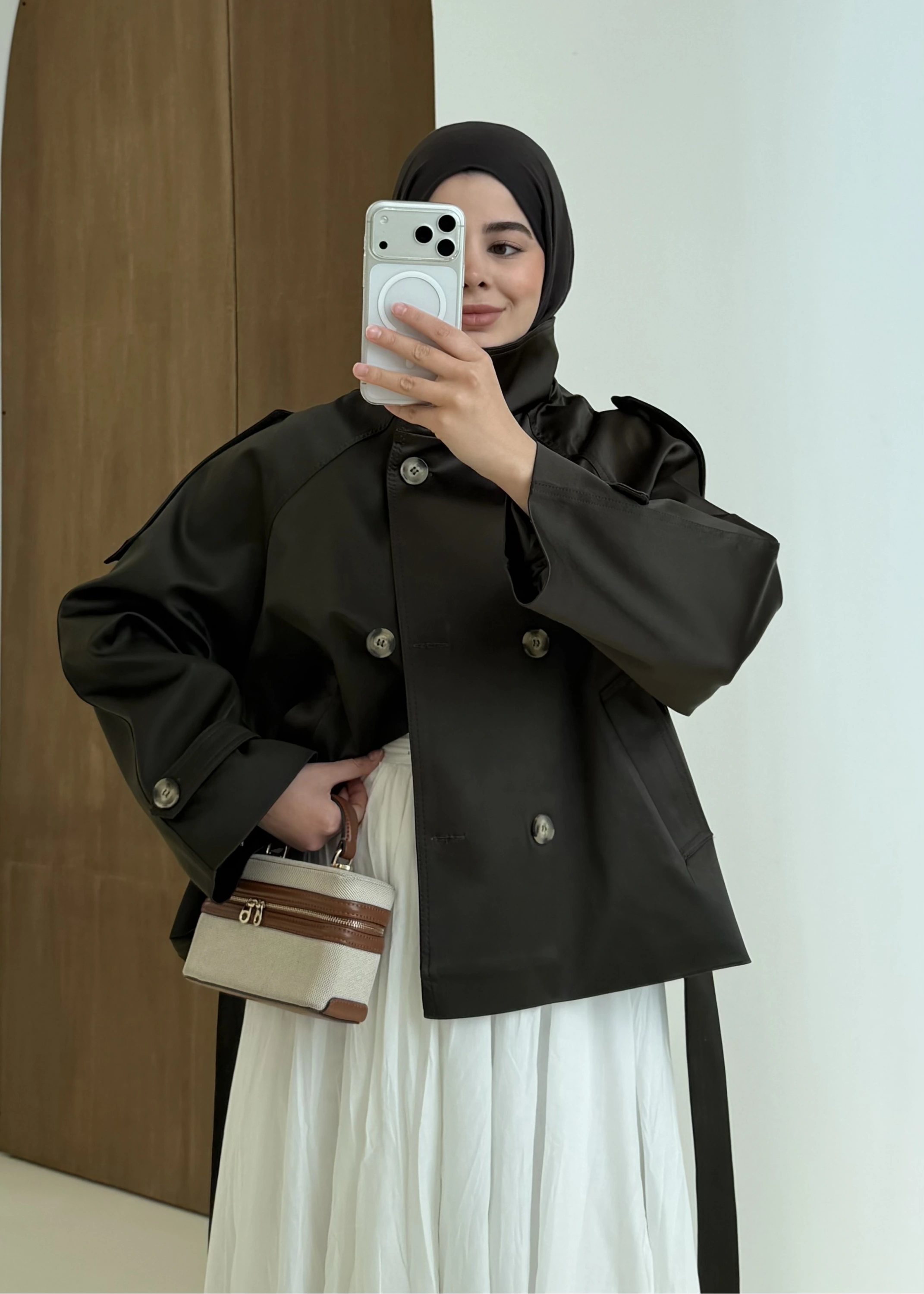 010 CLOE DİK YAKA TRENÇ HAKİ