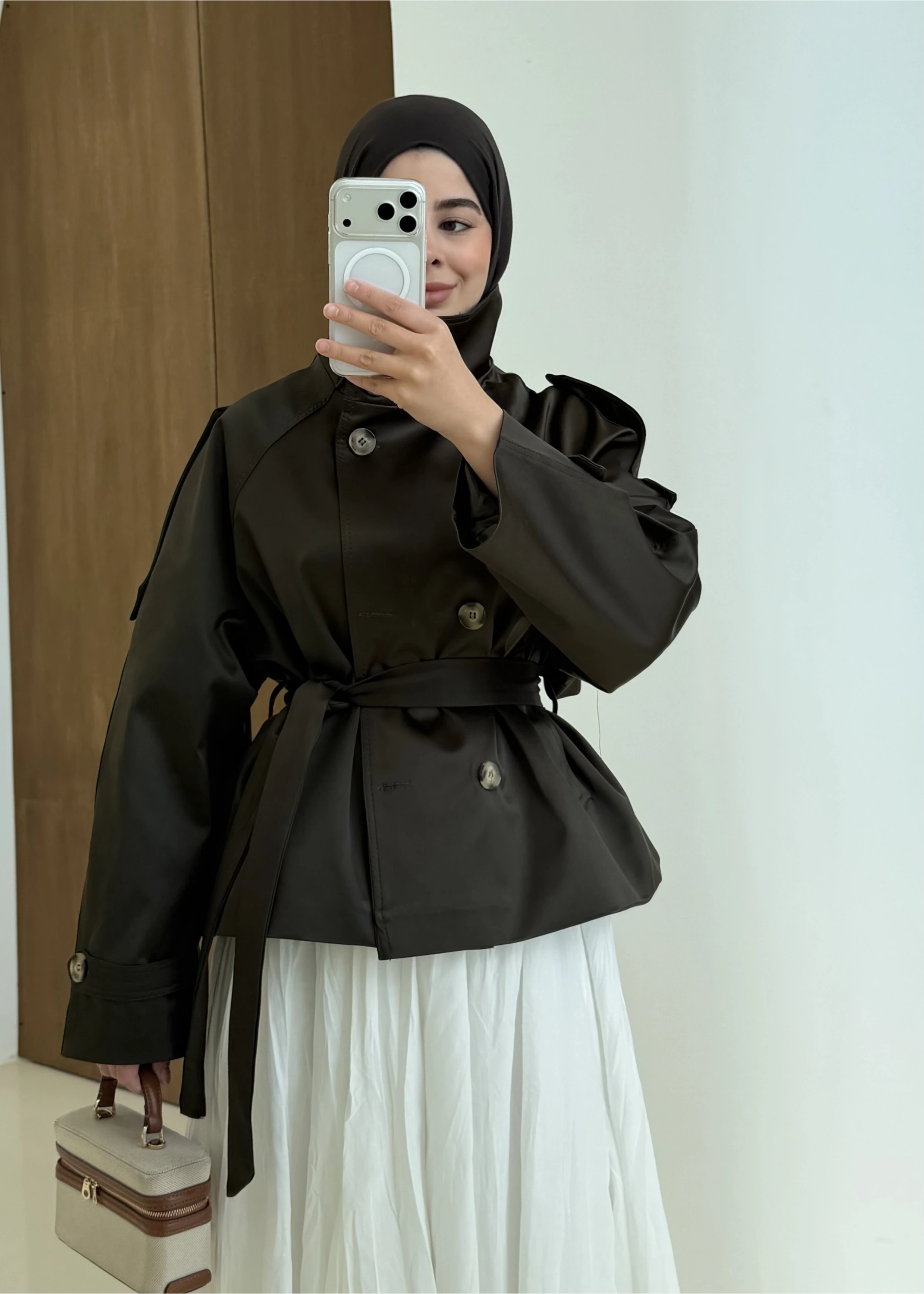 010 CLOE DİK YAKA TRENÇ HAKİ