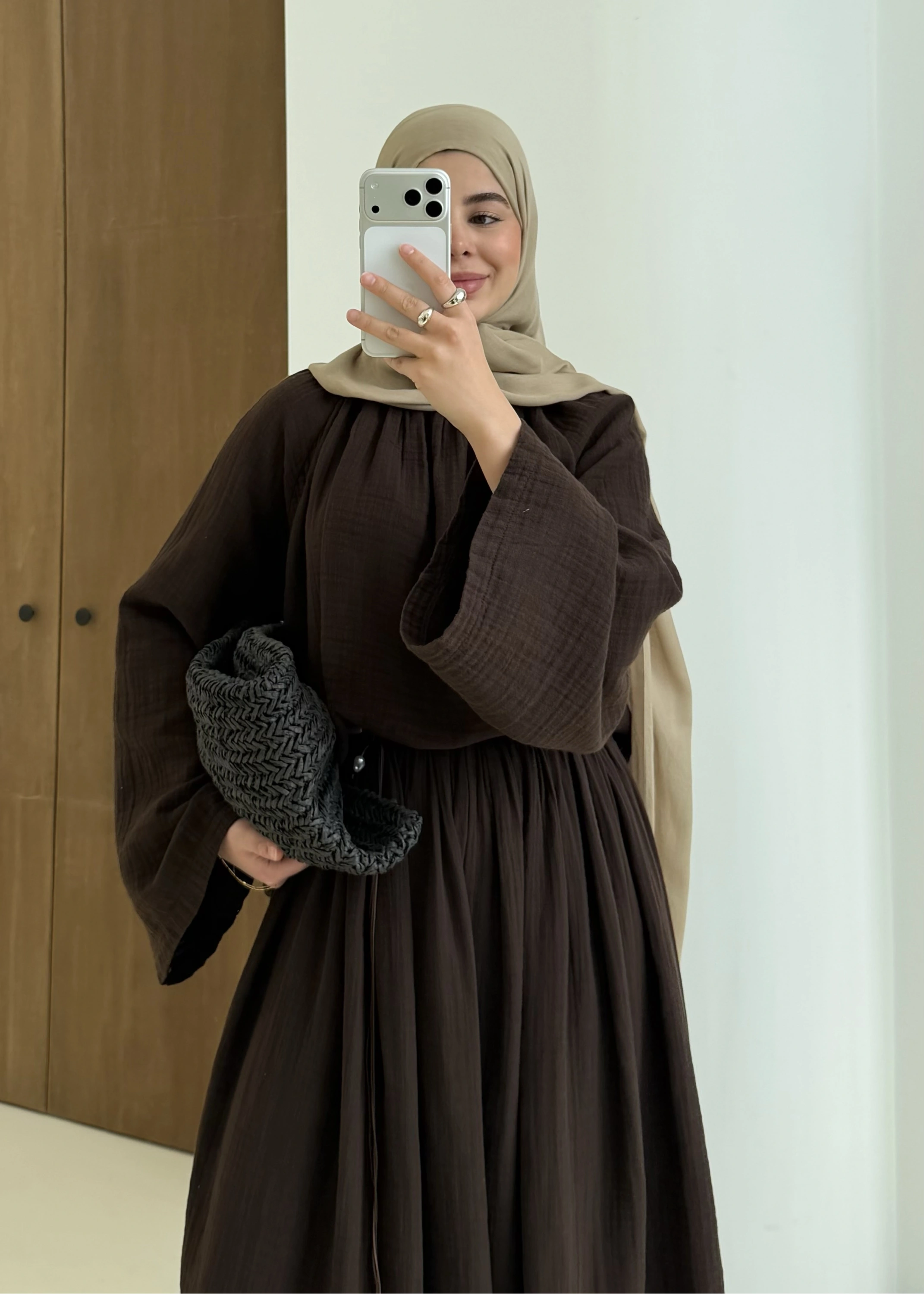 MÜSLİN İKİLİ TAKIM kahve