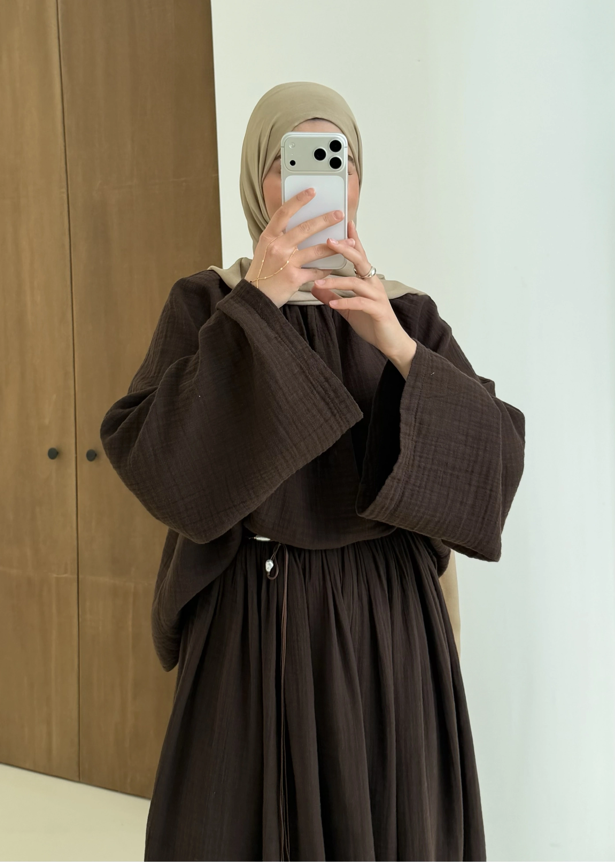 MÜSLİN İKİLİ TAKIM kahve