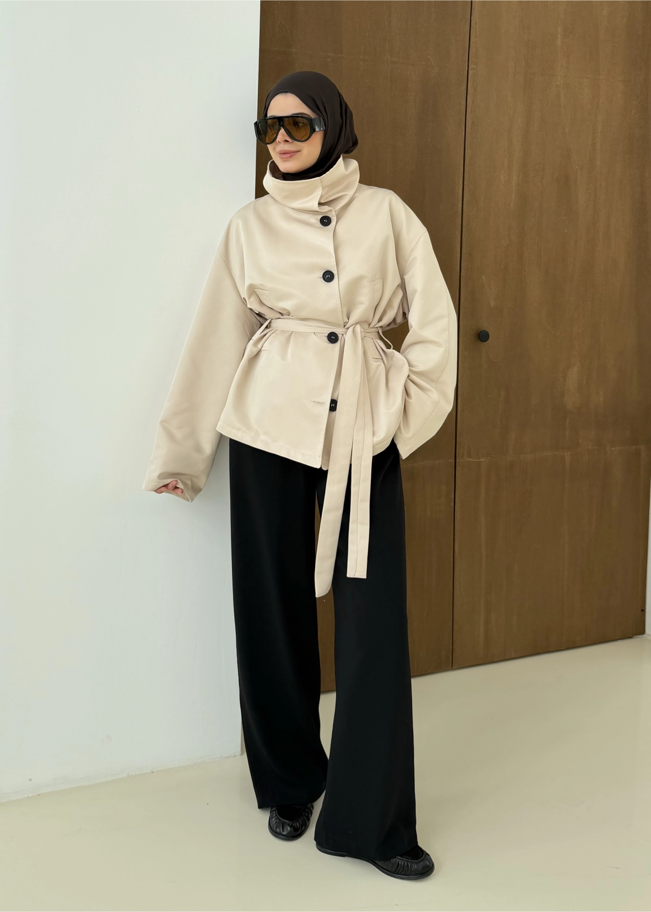 509256 MUADİL PREMİUM TRENÇKOT taş