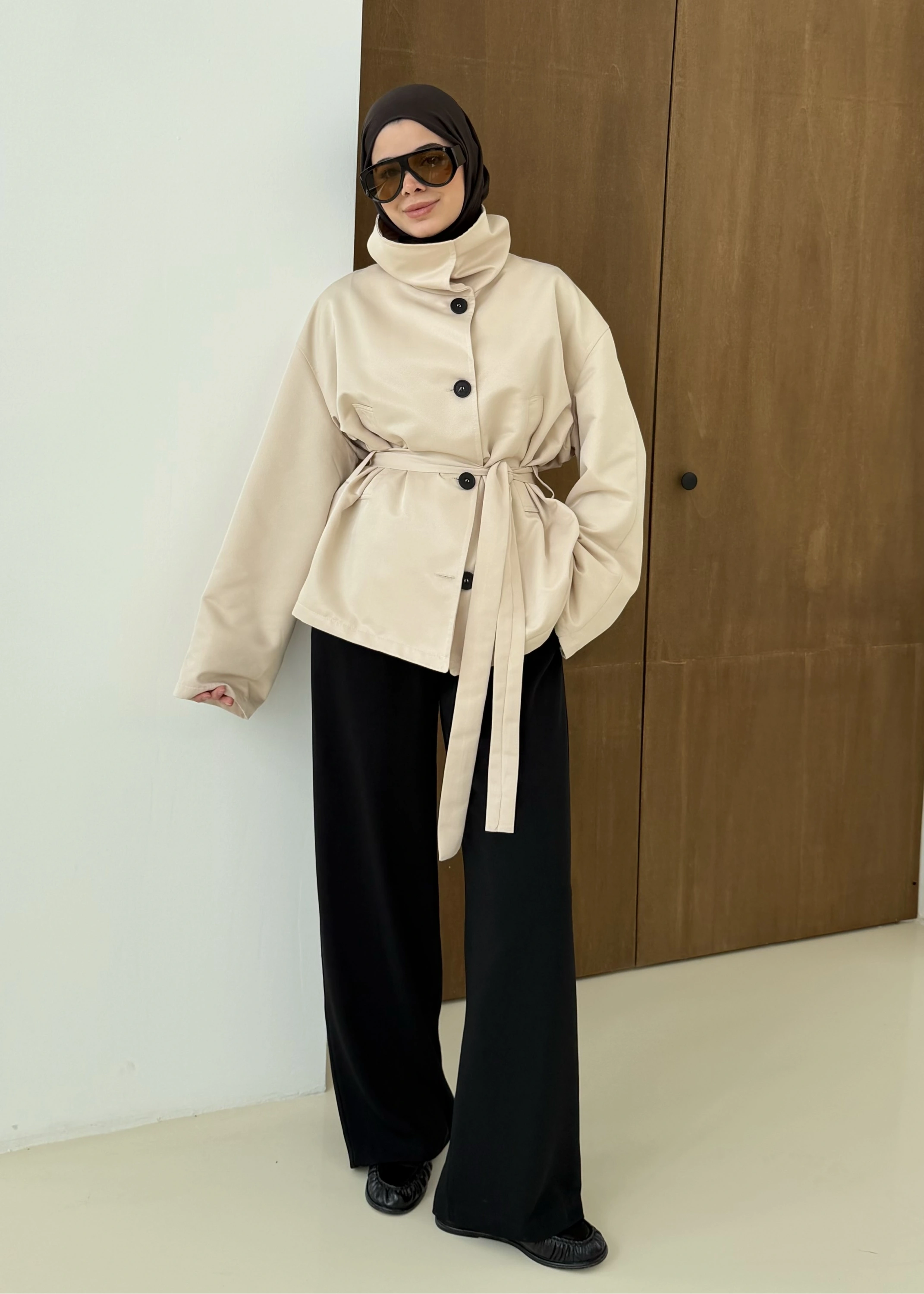 509256 MUADİL PREMİUM TRENÇKOT taş