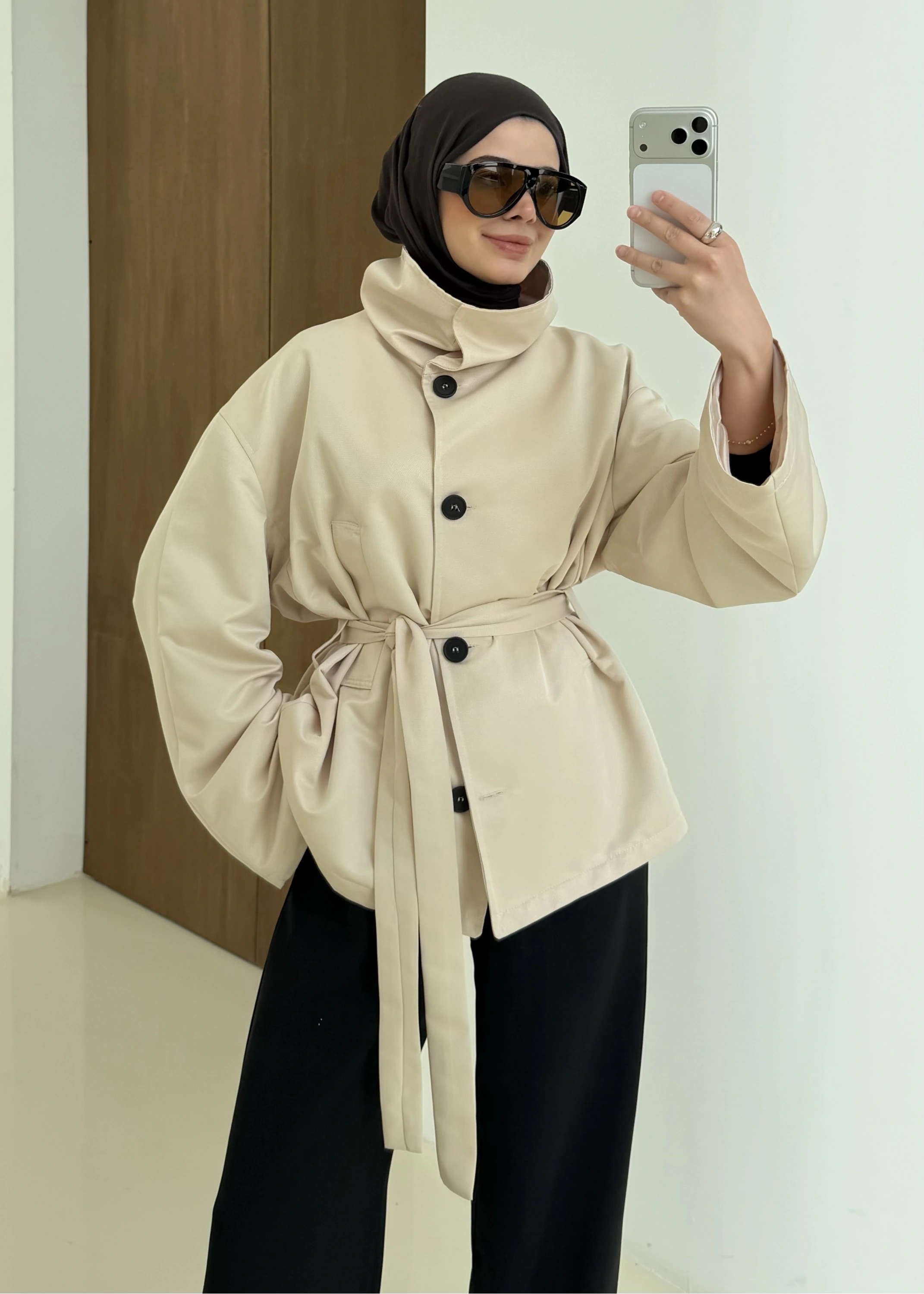 509256 MUADİL PREMİUM TRENÇKOT taş