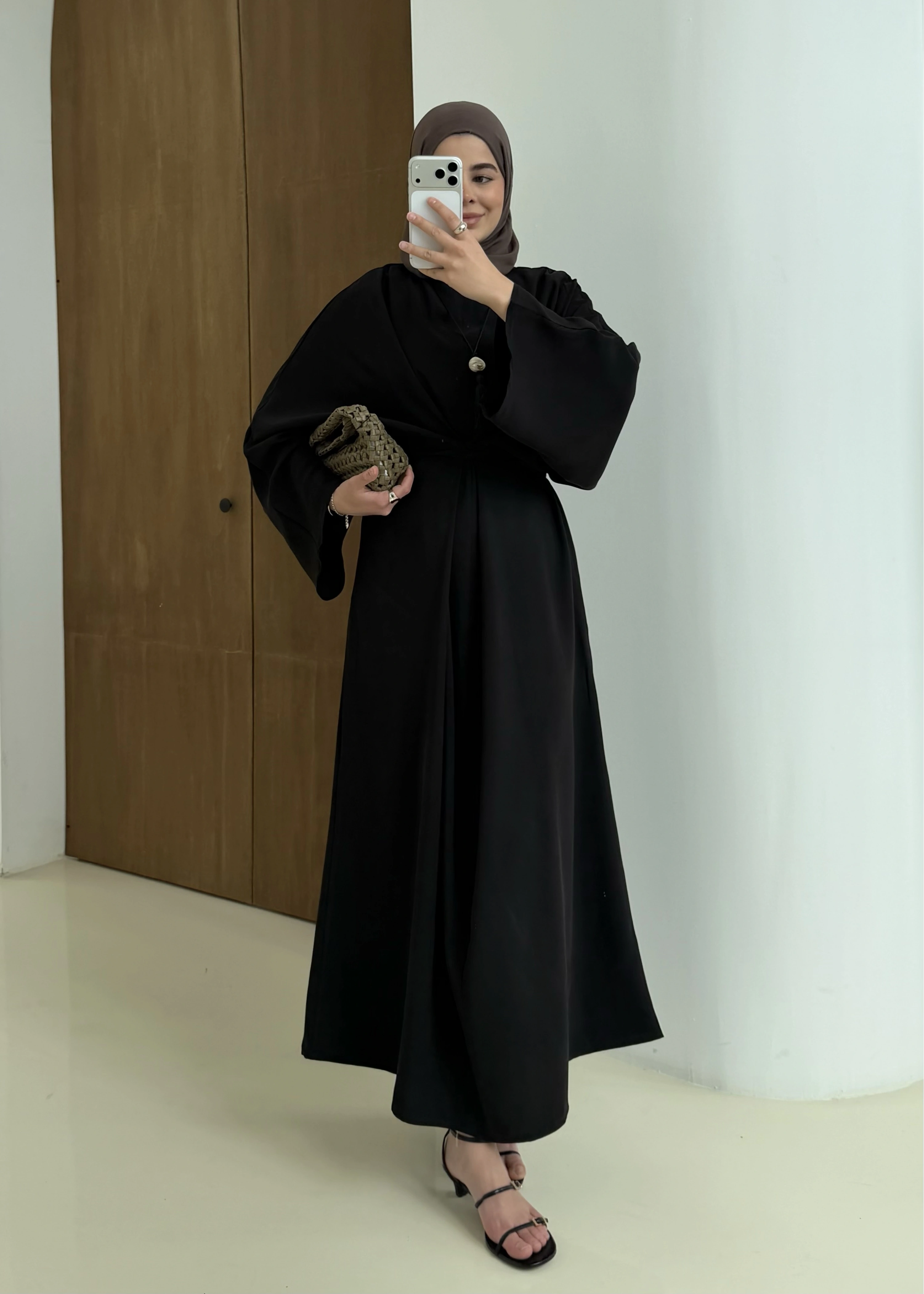 CH YANDAN BAĞLAMALI ZARİF ELBİSE siyah