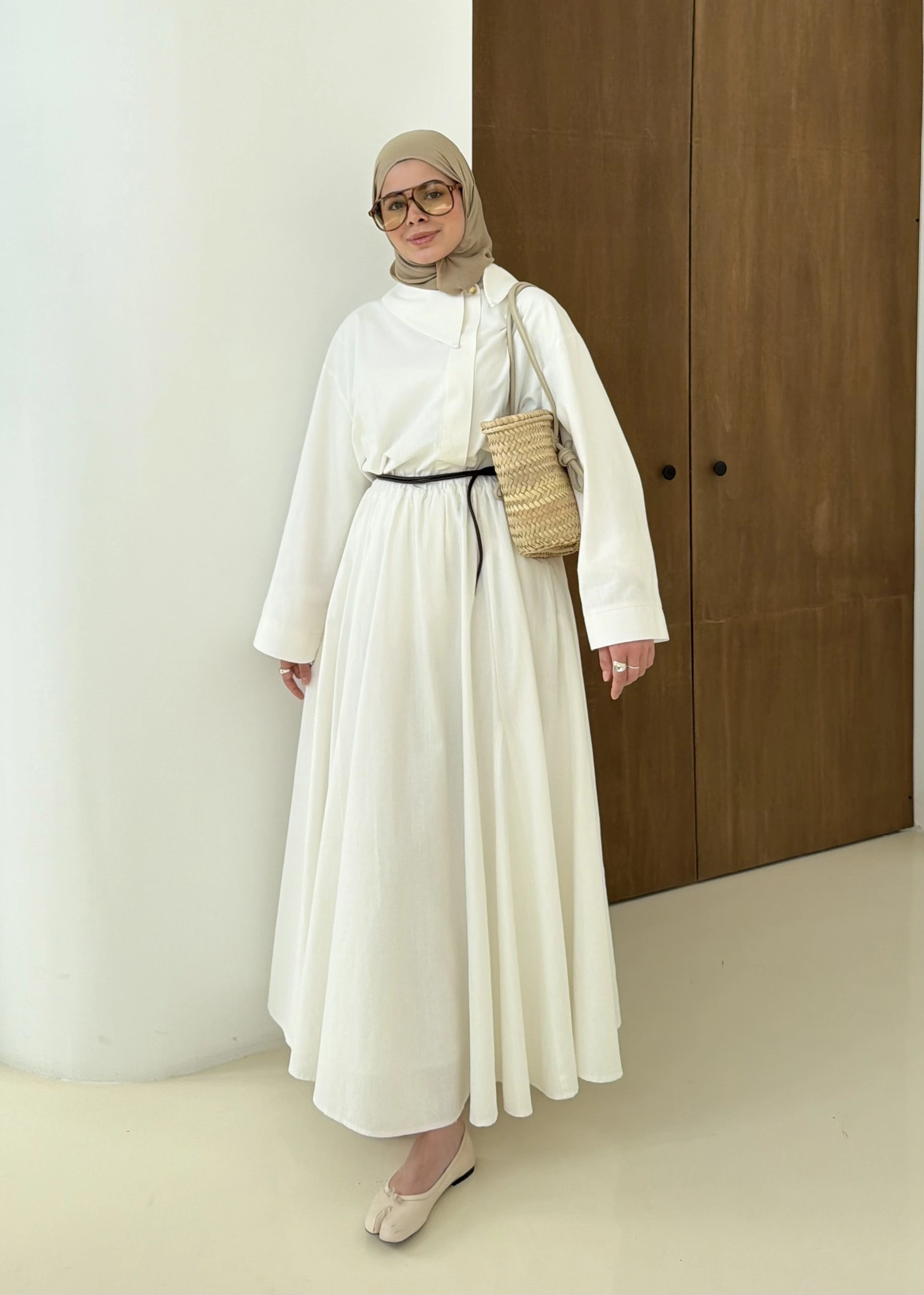 9001TEK DÜĞME KETEN TAKIM beyaz