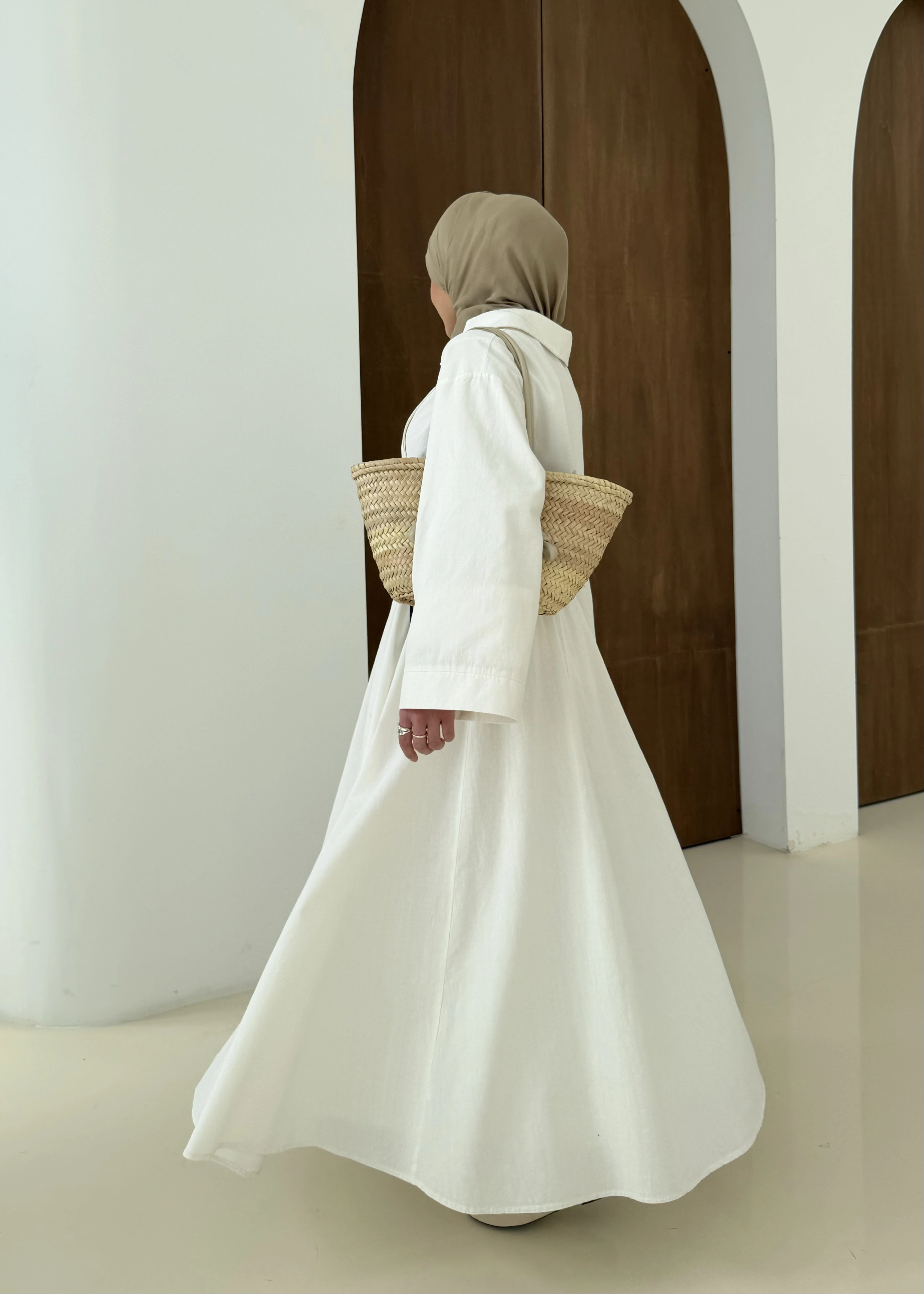 9001TEK DÜĞME KETEN TAKIM beyaz