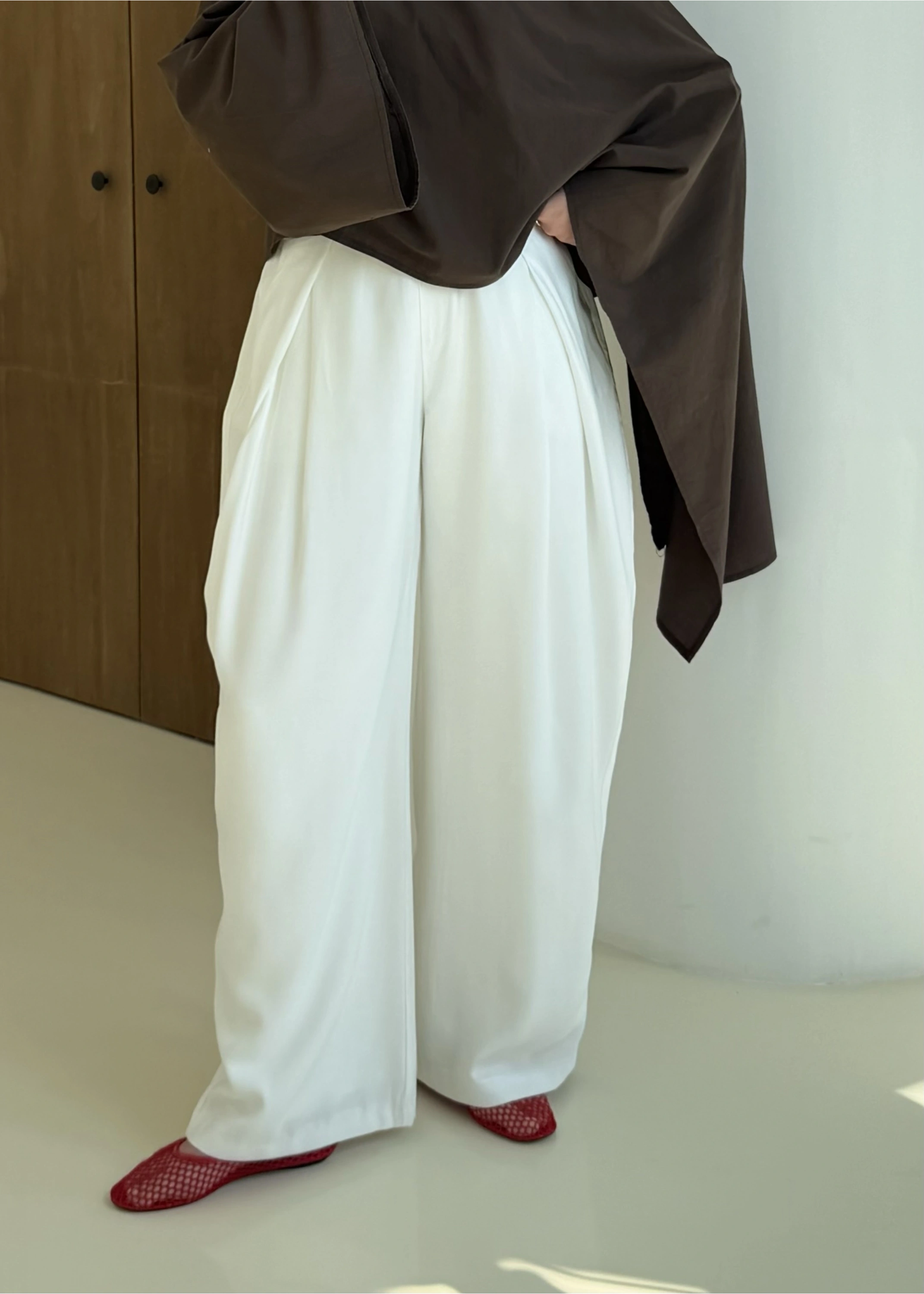 BARREL YÜKSEK BEL PANTOLON BEYAZ