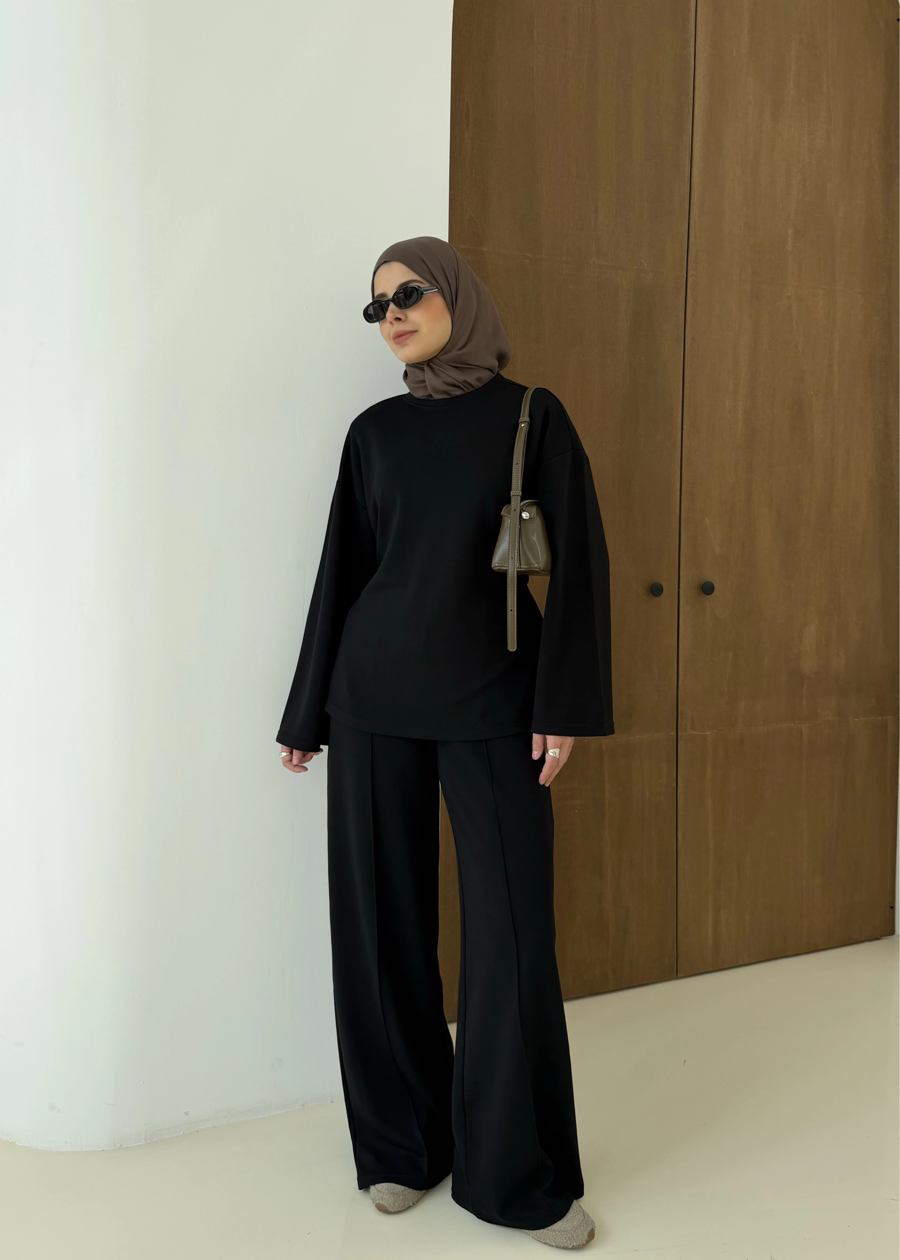 3586 SWEAT TAKIM BEL İPLİ siyah