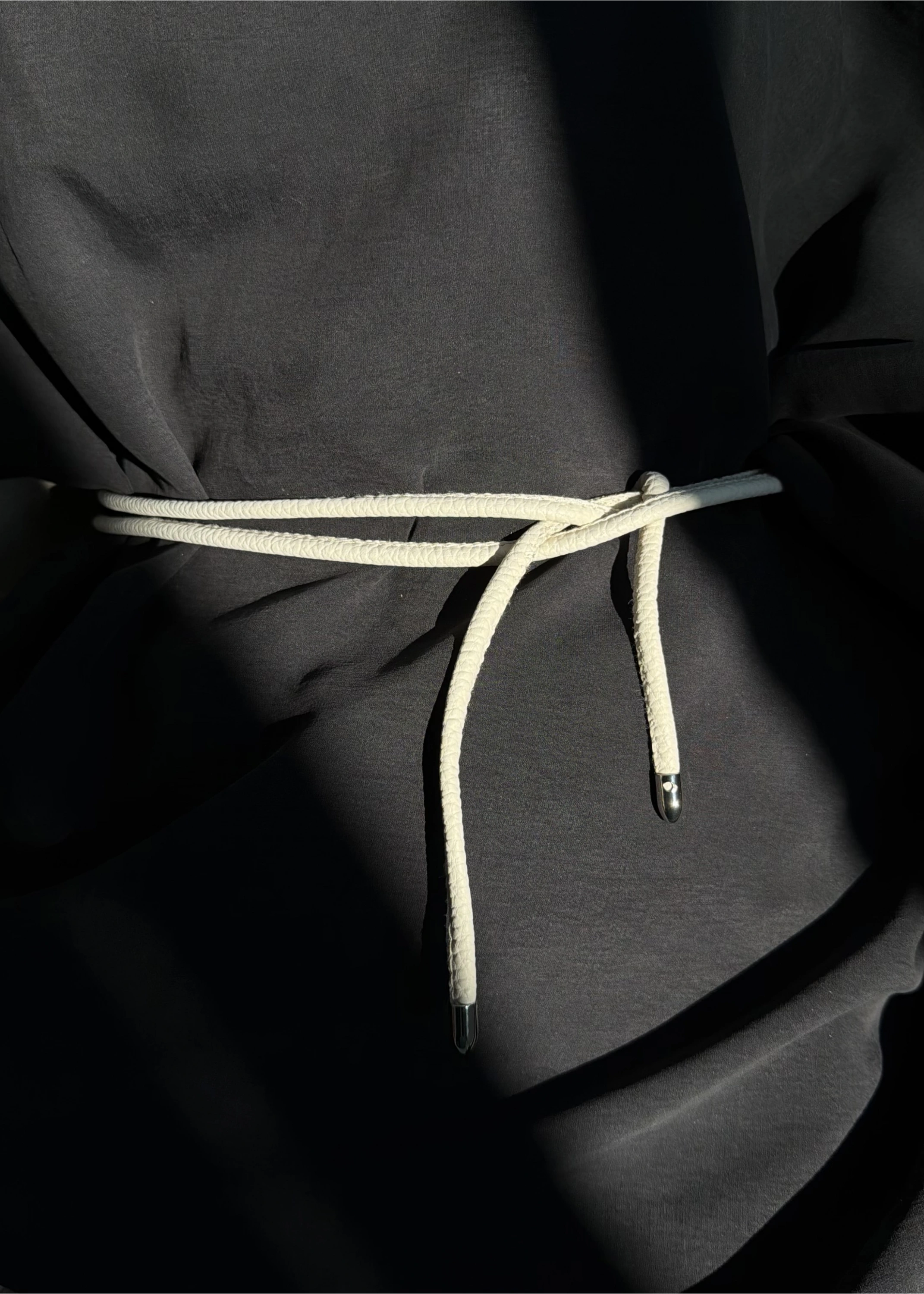 DERİ İP KEMER KREM