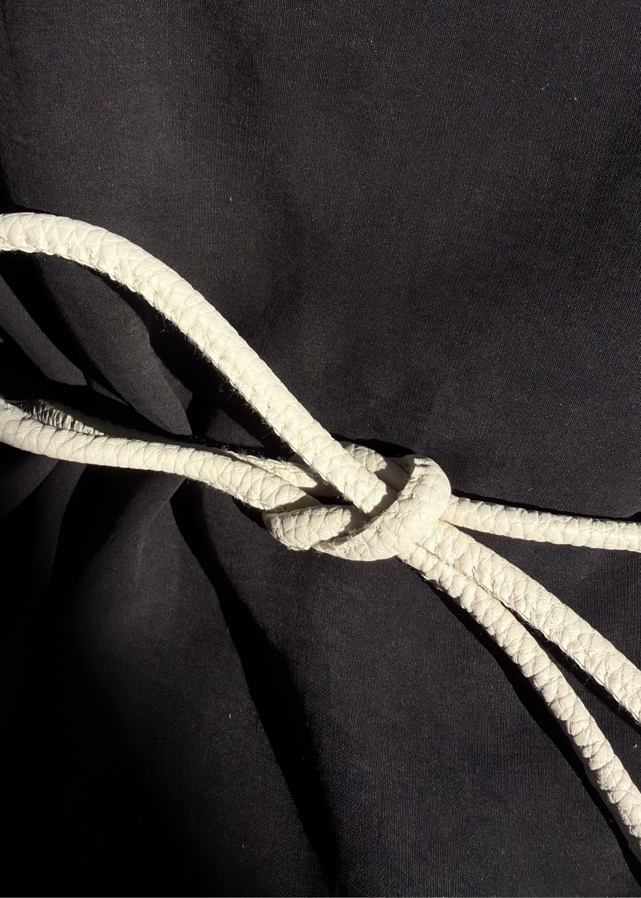 DERİ İP KEMER KREM