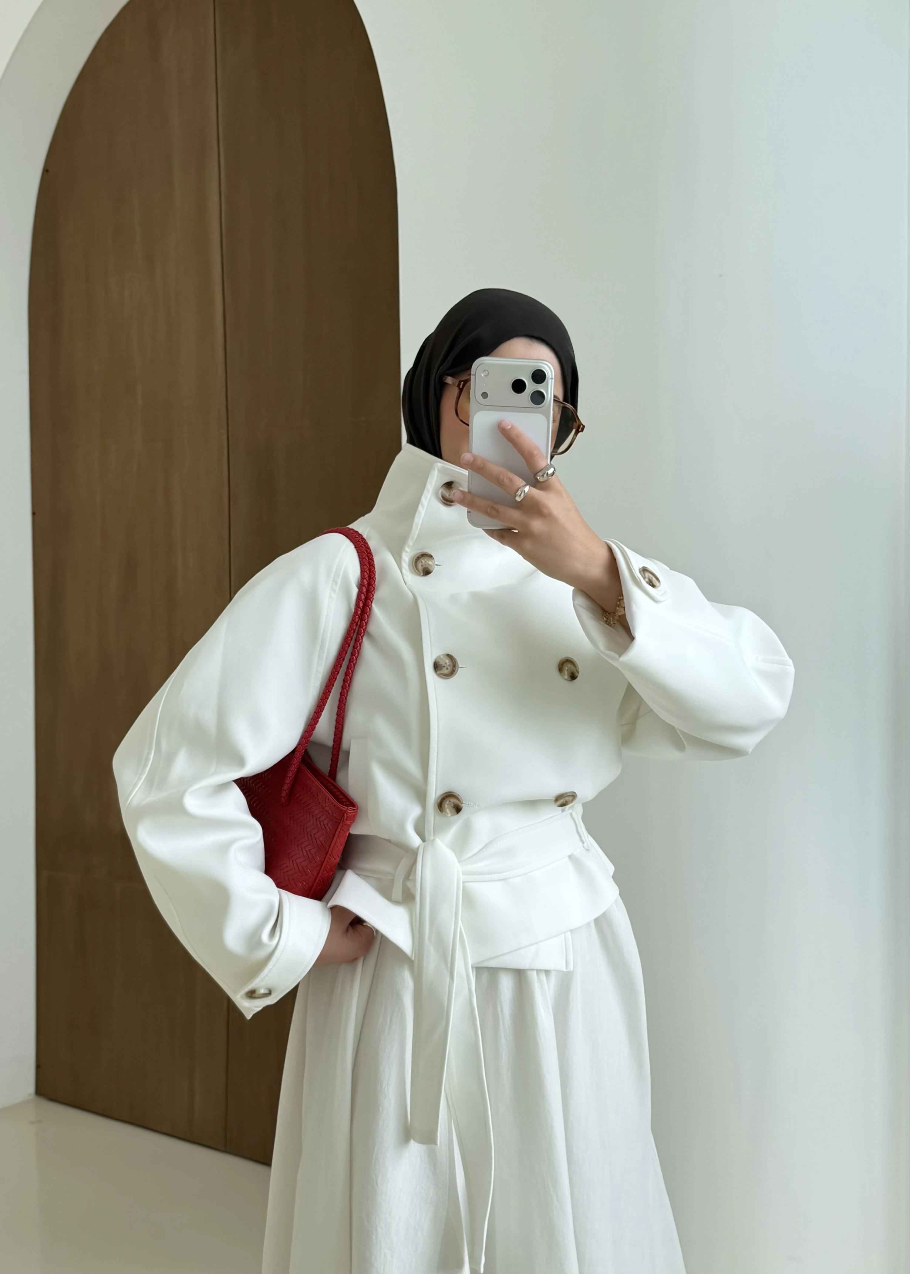 501326 HT DİK YAKA TRENÇ BEYAZ