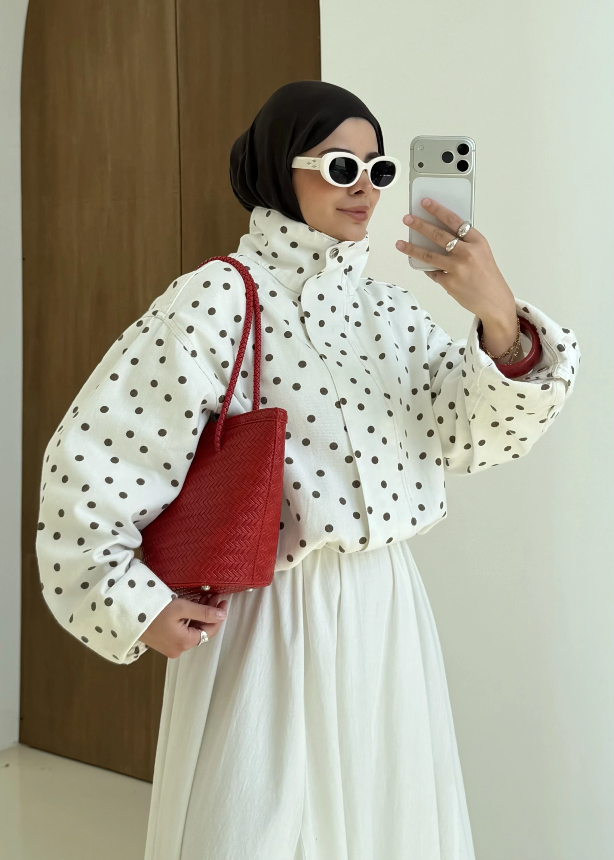 KAHVERENGİ PUANTİYE GABARDİN CEKET