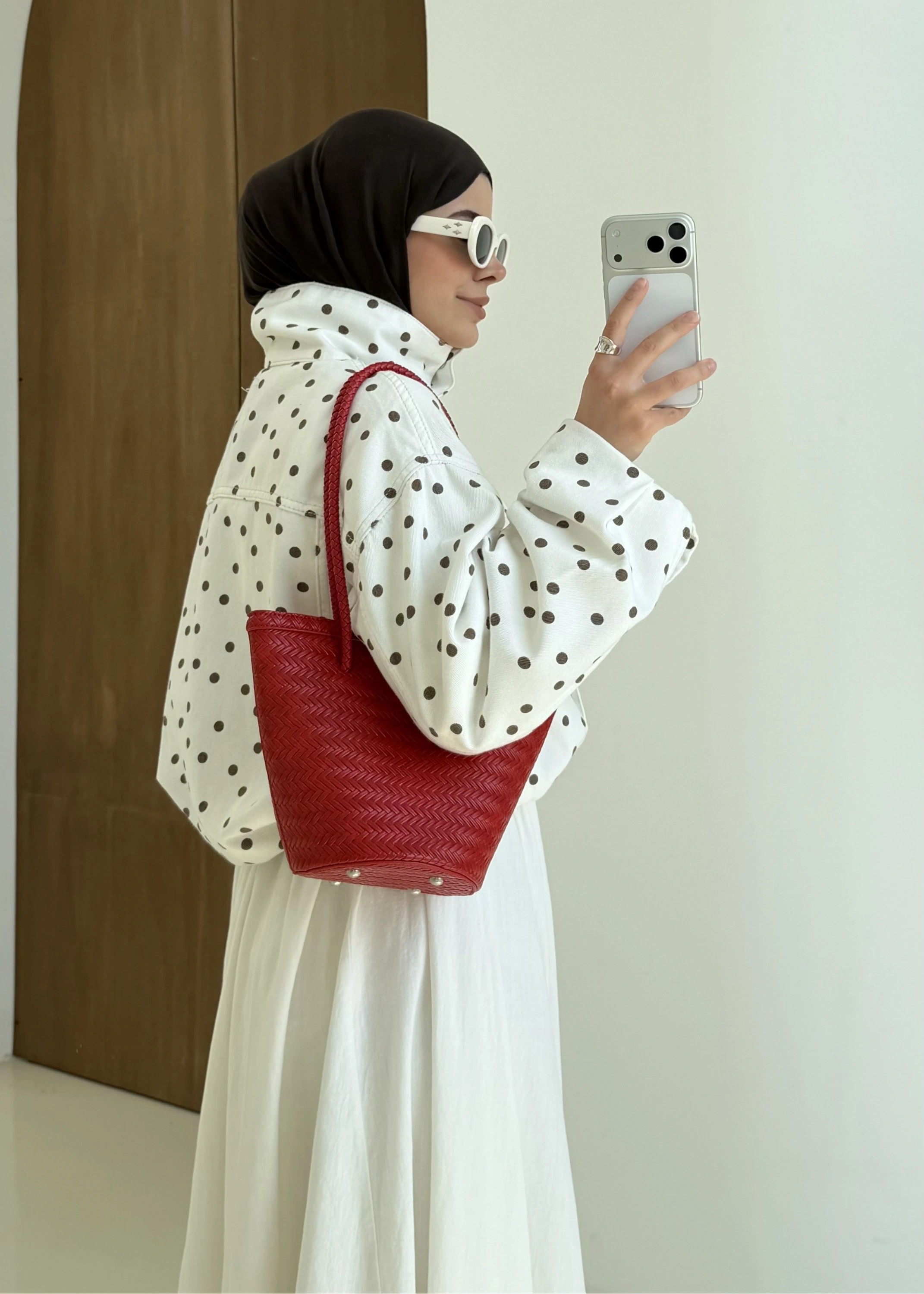 KAHVERENGİ PUANTİYE GABARDİN CEKET