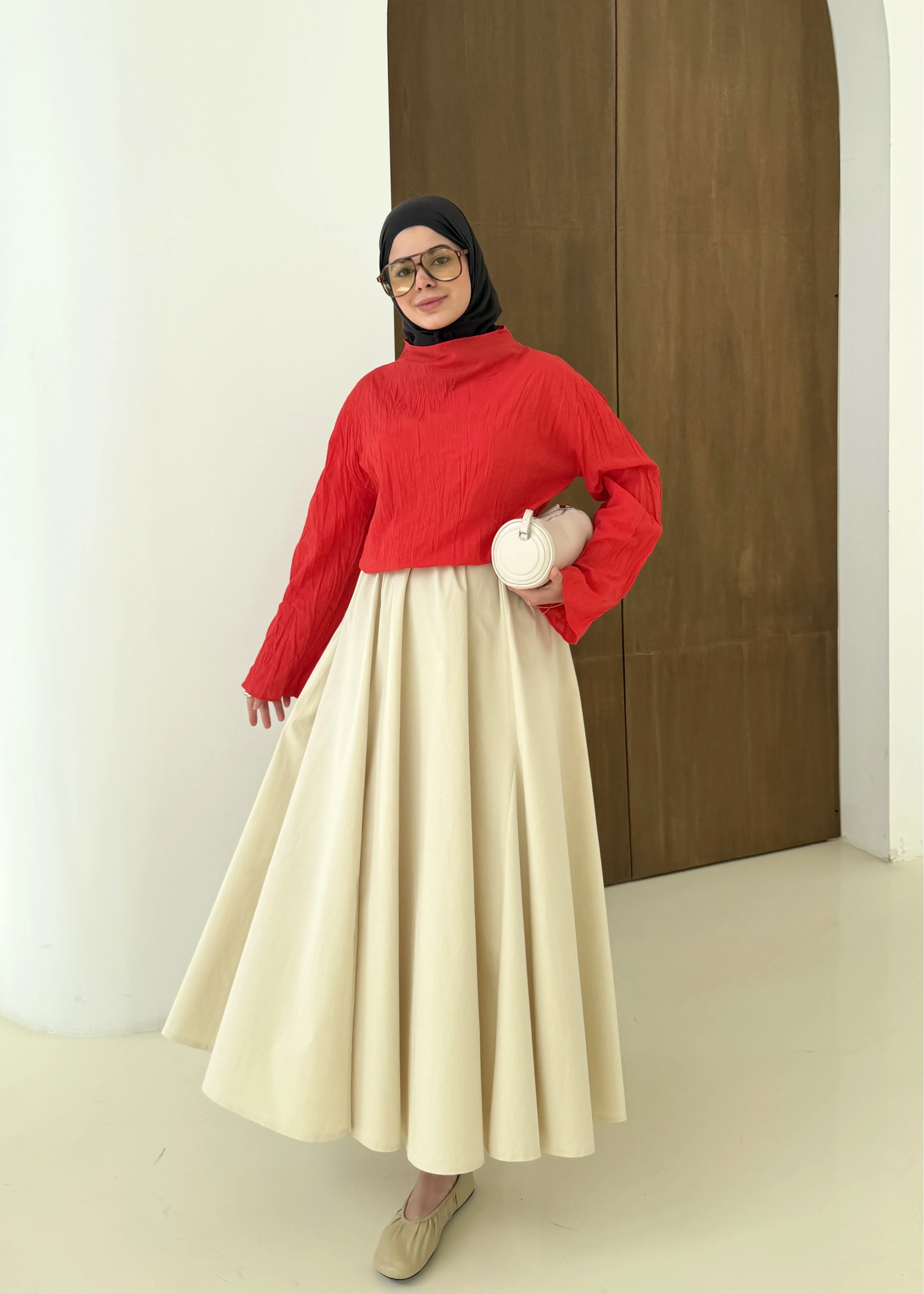 DİK YAKA VUAL GÖMLEK kırmızı