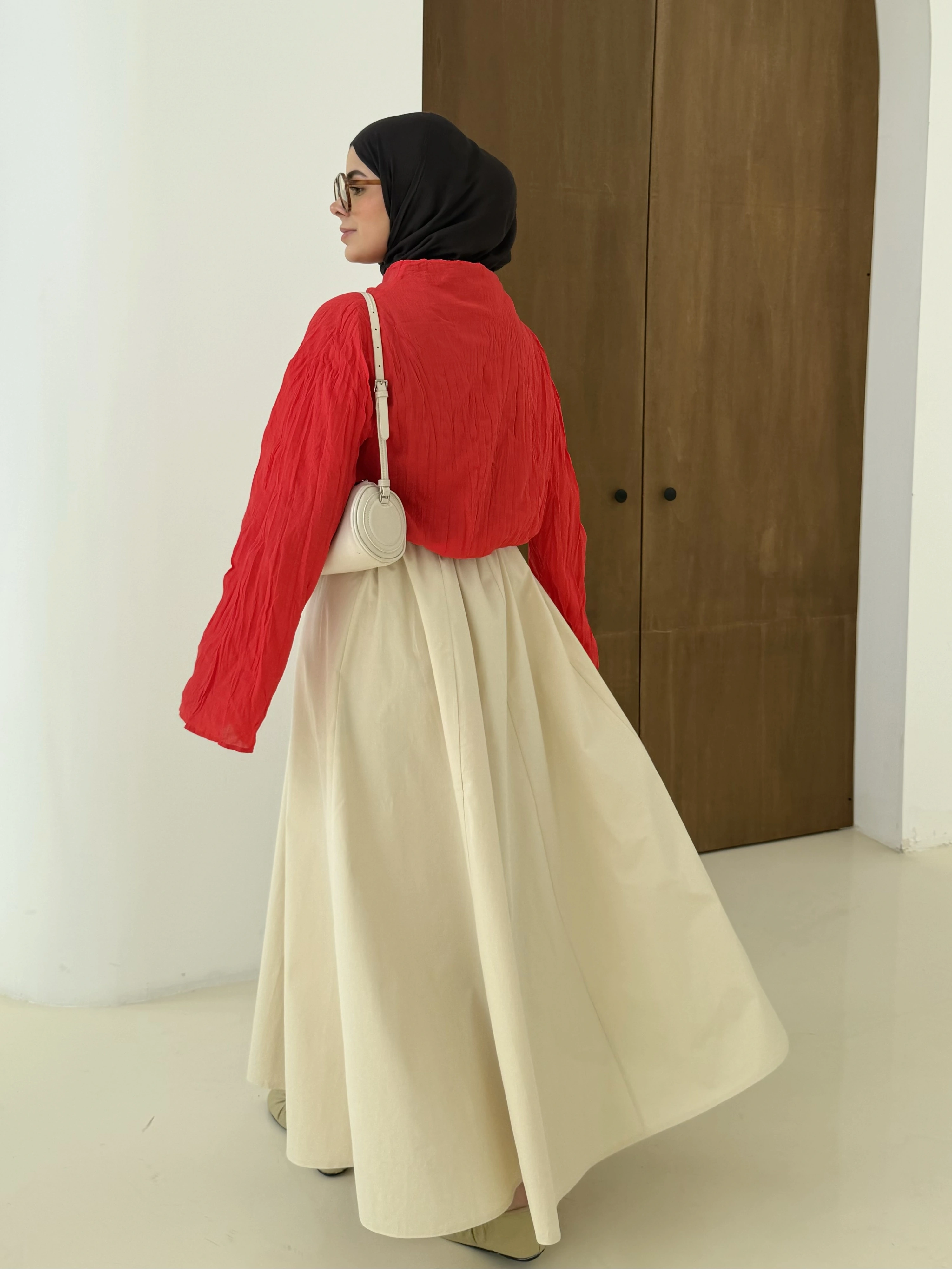 DİK YAKA VUAL GÖMLEK kırmızı