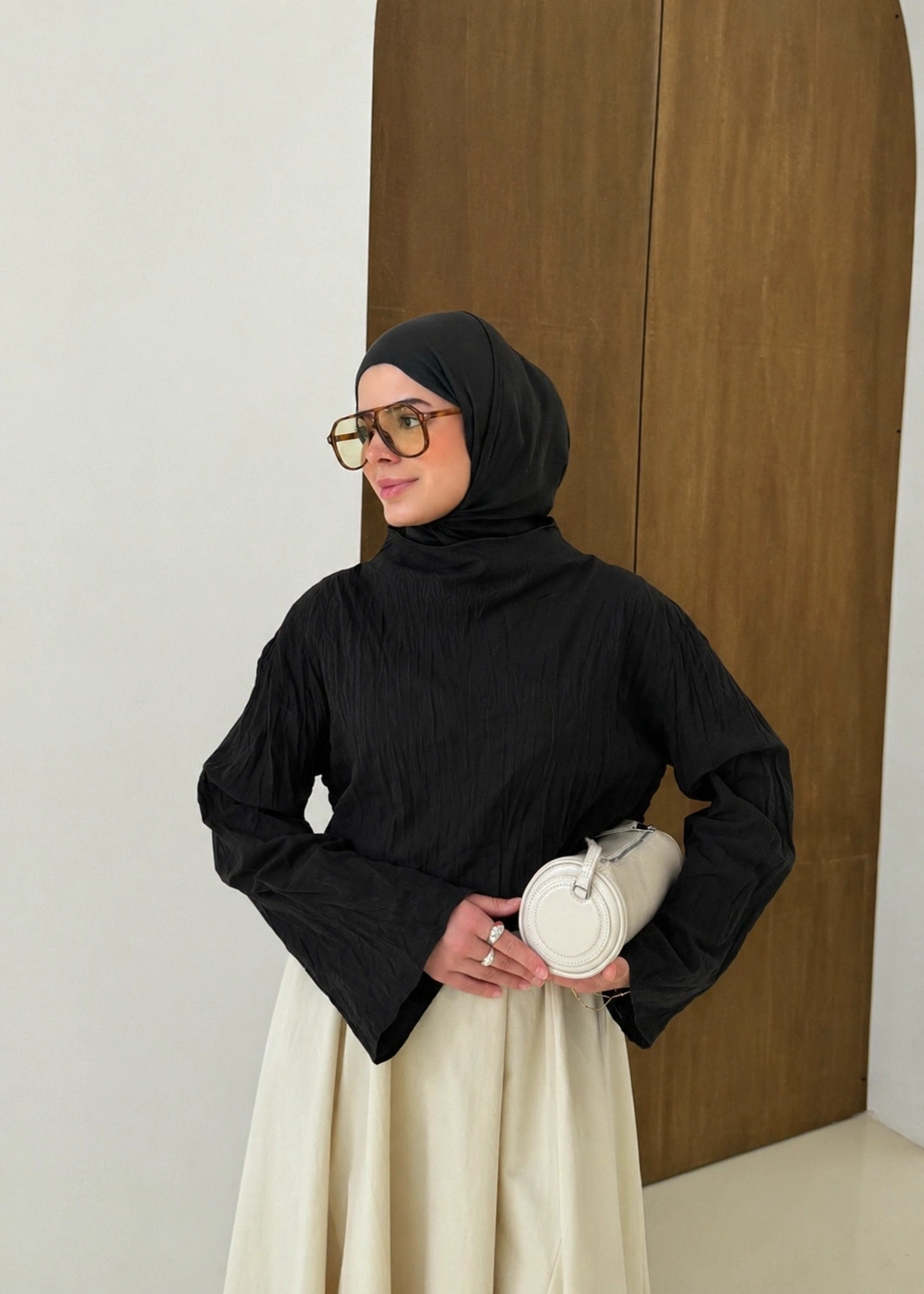 DİK YAKA VUAL GÖMLEK siyah