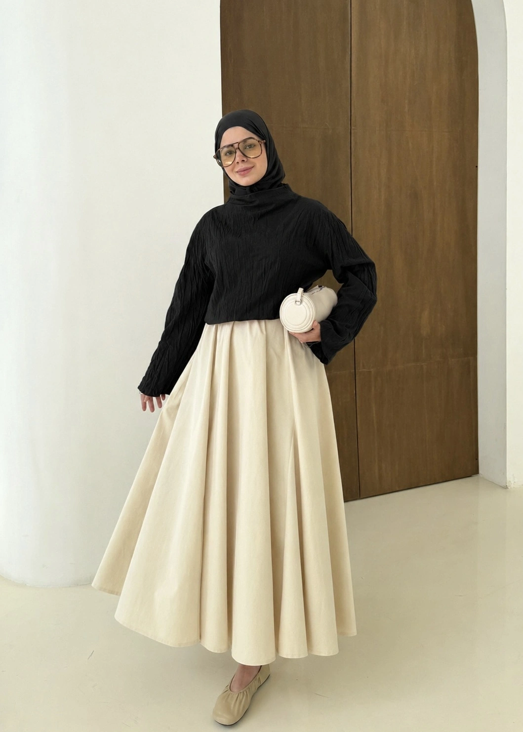 DİK YAKA VUAL GÖMLEK siyah