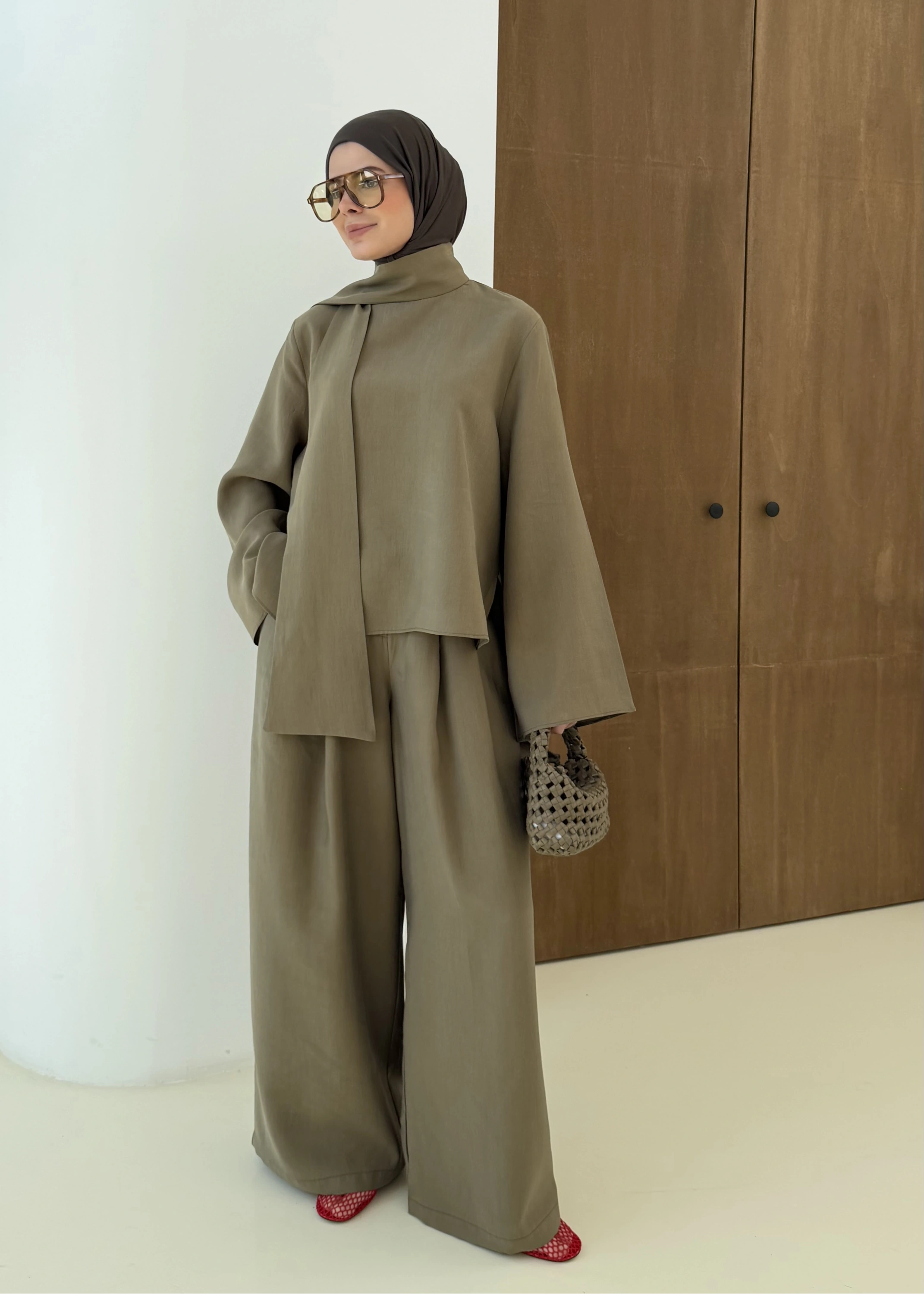 PALAZZO İKİLİ TAKIM yeşil