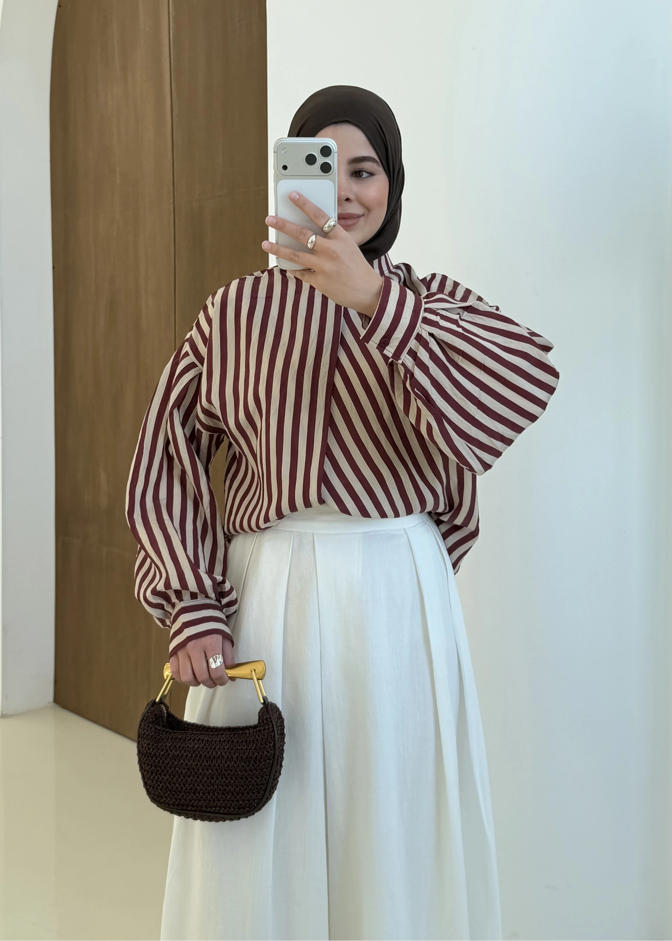 2022 ÇİZGİLİ GÖMLEK KIRMIZI