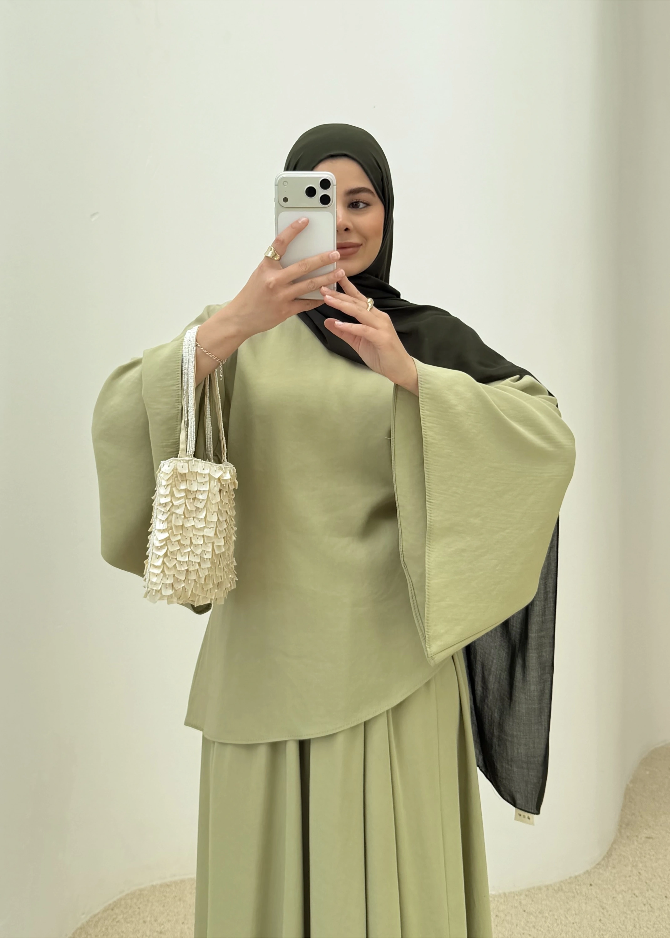 7146 İKİLİ ETEK TAKIM ÇAĞLA YEŞİL