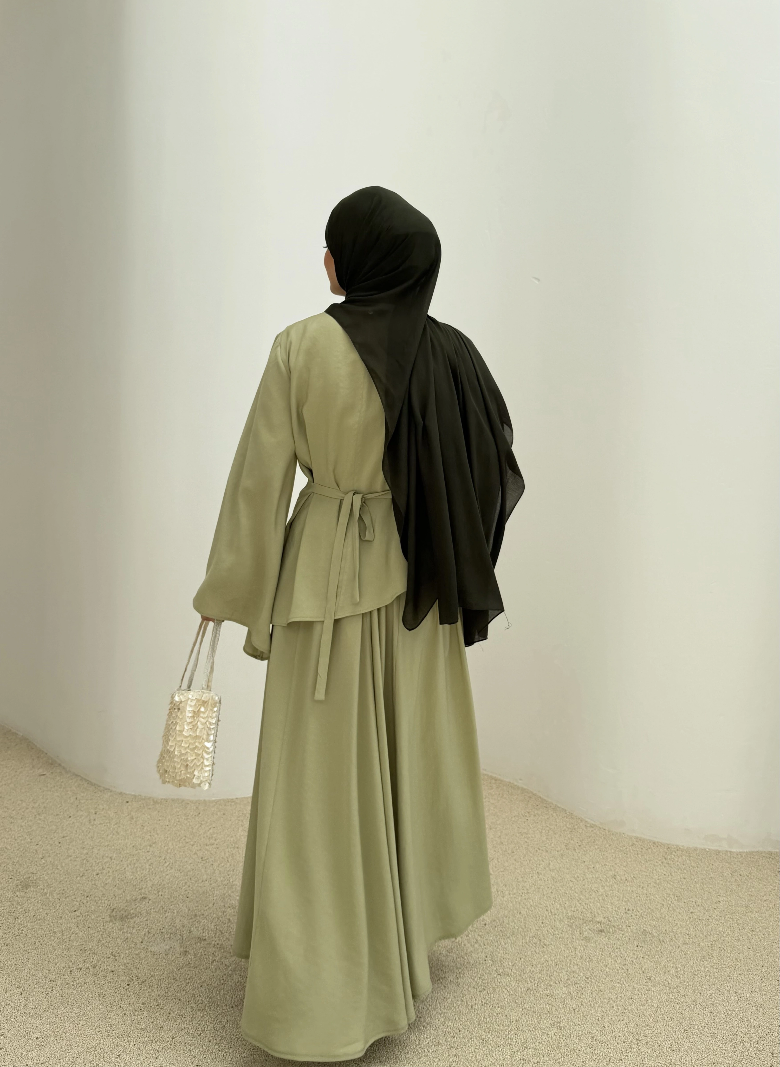 7146 İKİLİ ETEK TAKIM ÇAĞLA YEŞİL