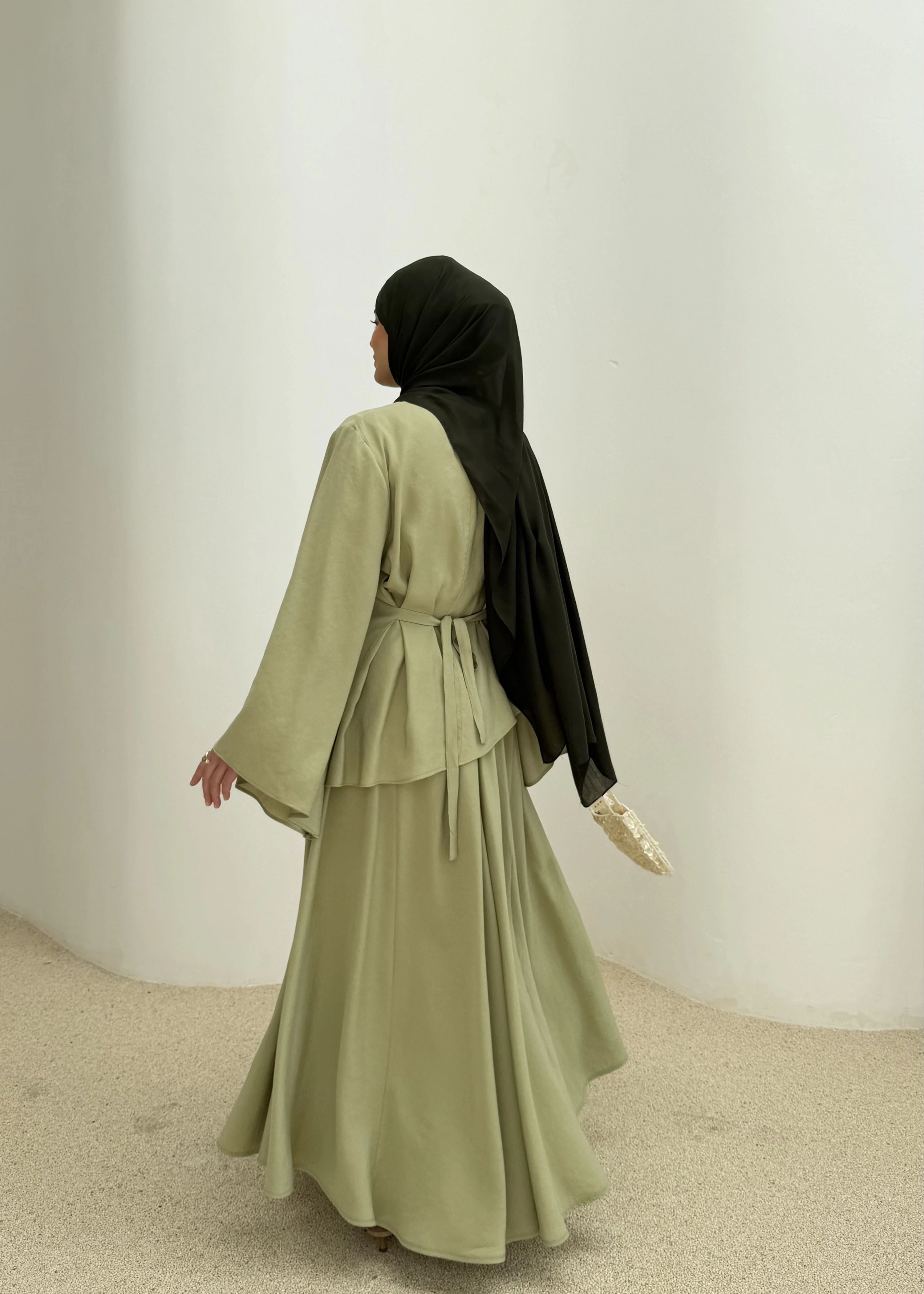 7146 İKİLİ ETEK TAKIM ÇAĞLA YEŞİL