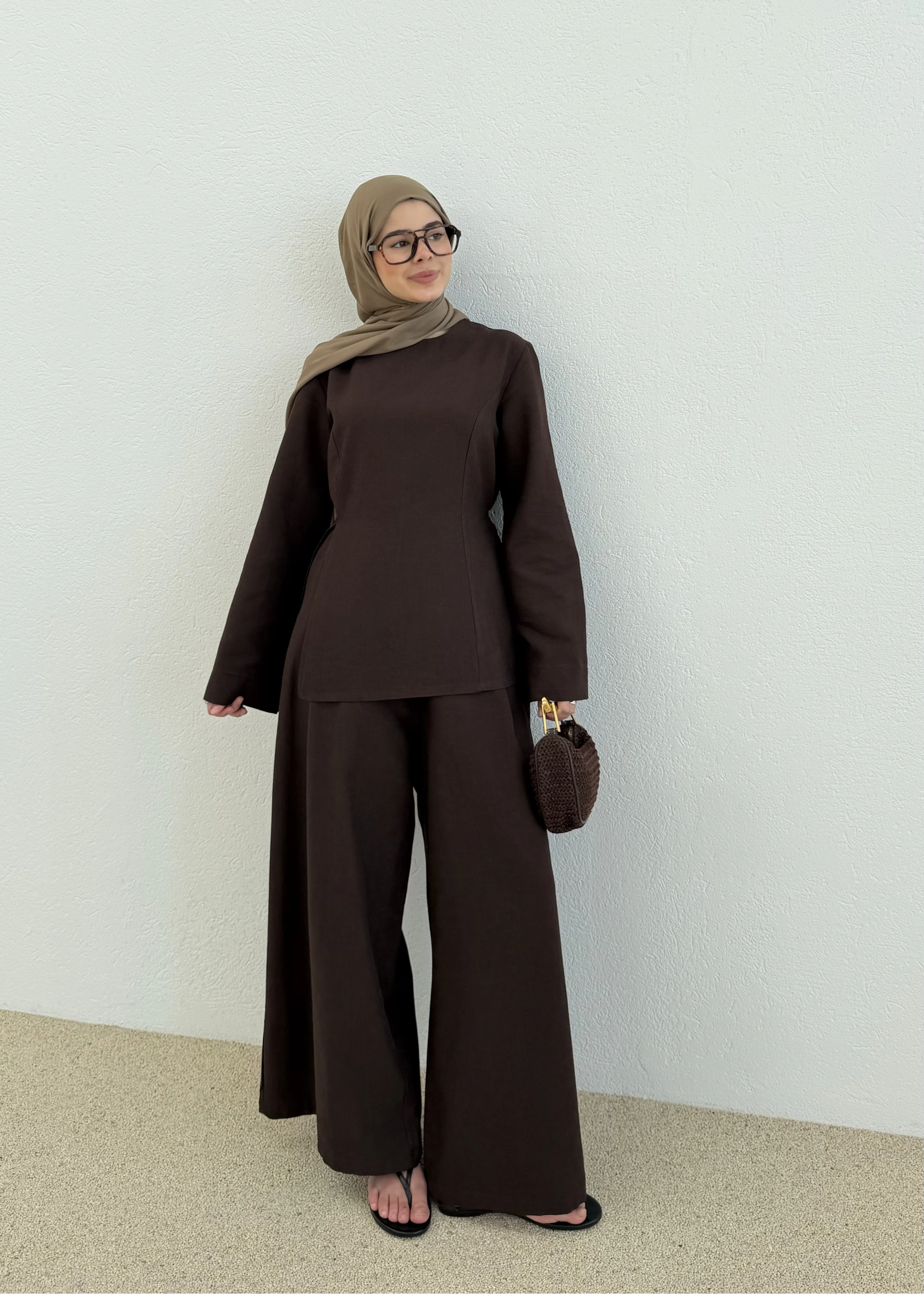 6043 PALAZZO Arabik TAKIM KAHVERENGİ