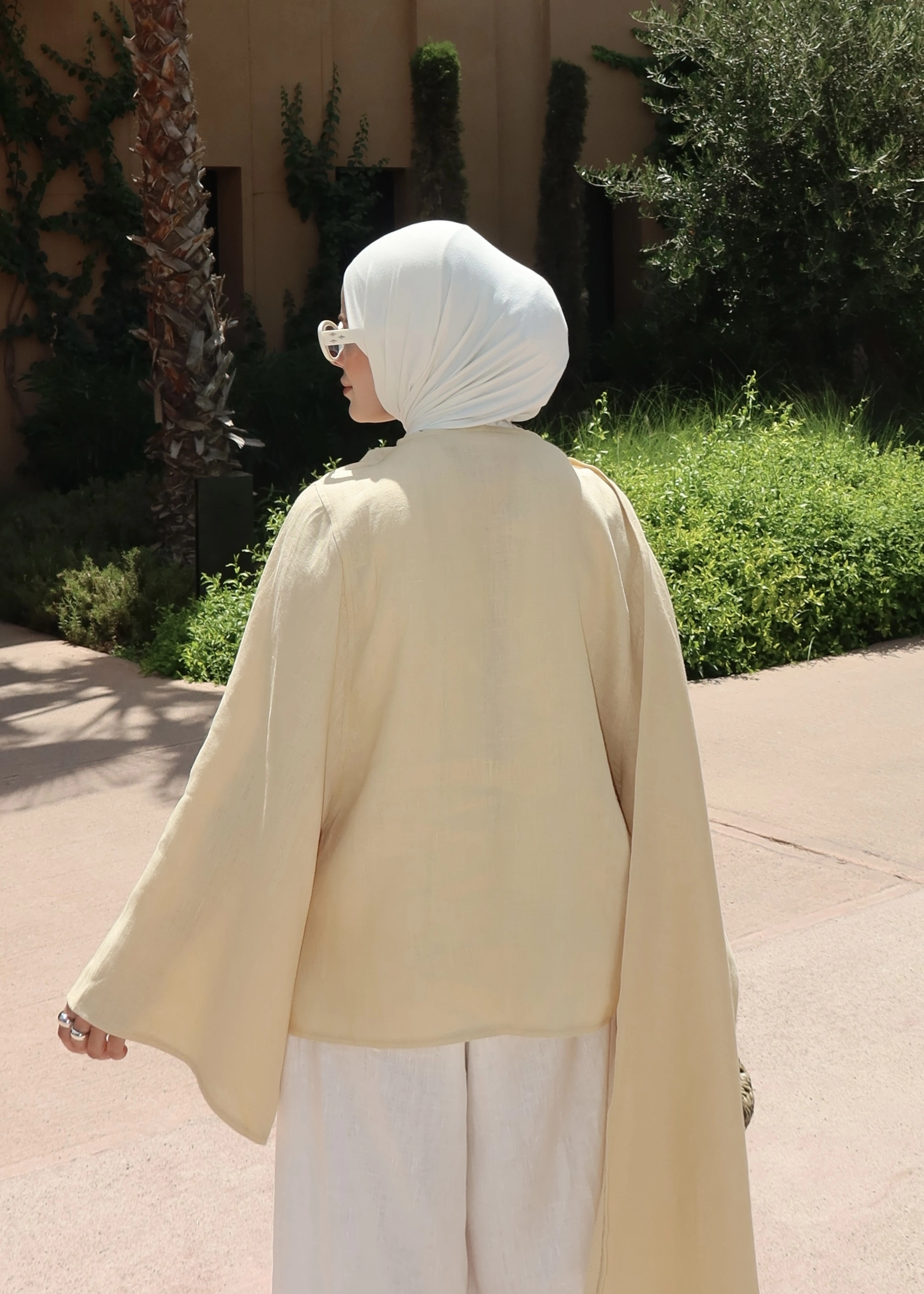 BELLA %100 ORGANİK KETEN BLUZ SOFT SARI