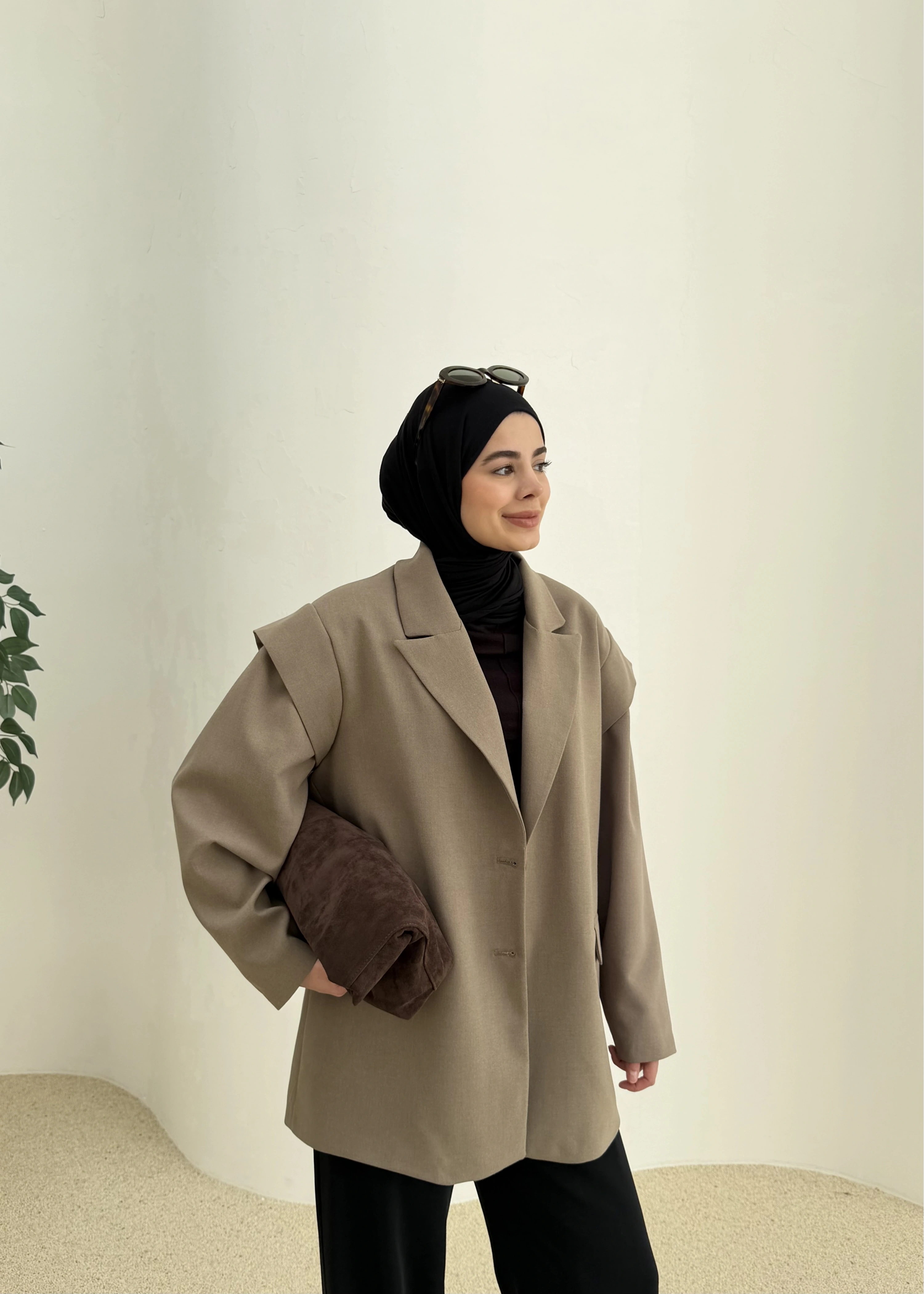 7637 KOL DETAY OVERSİZE CEKET HAKİ