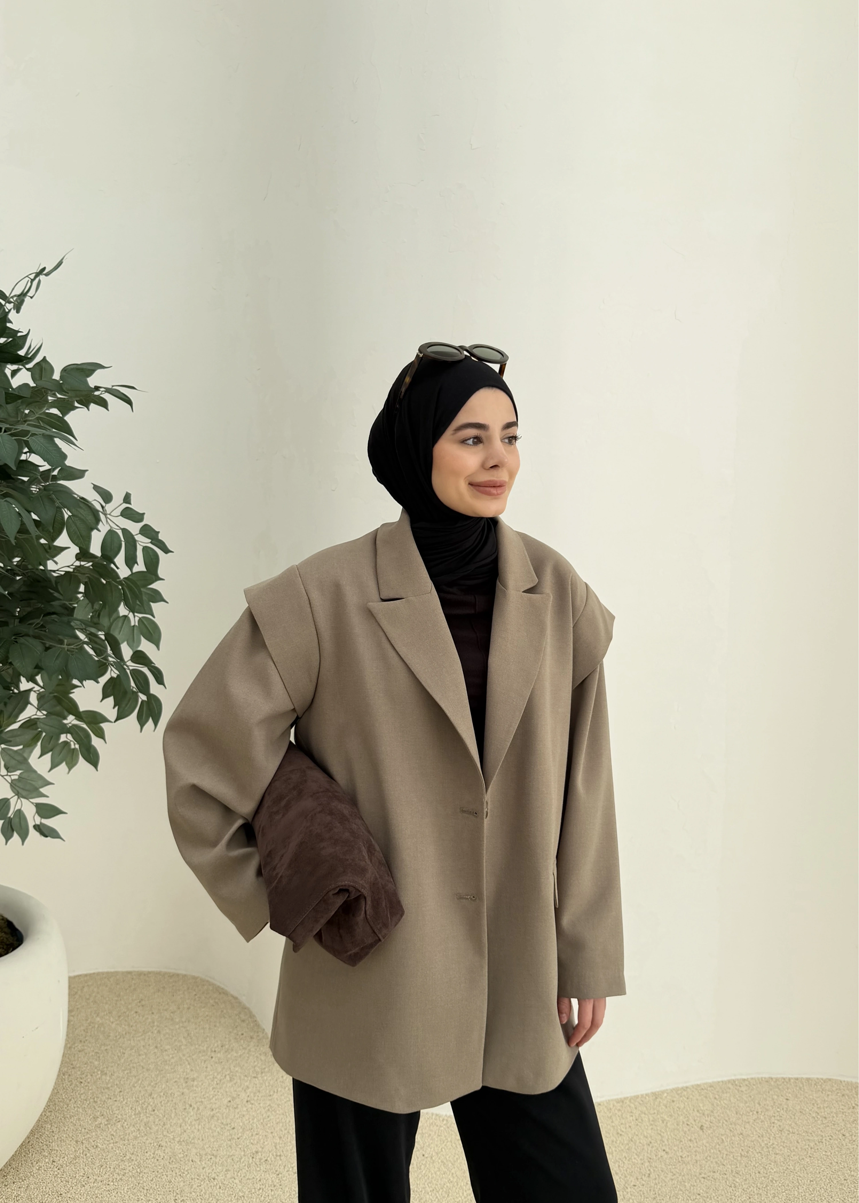 7637 KOL DETAY OVERSİZE CEKET HAKİ