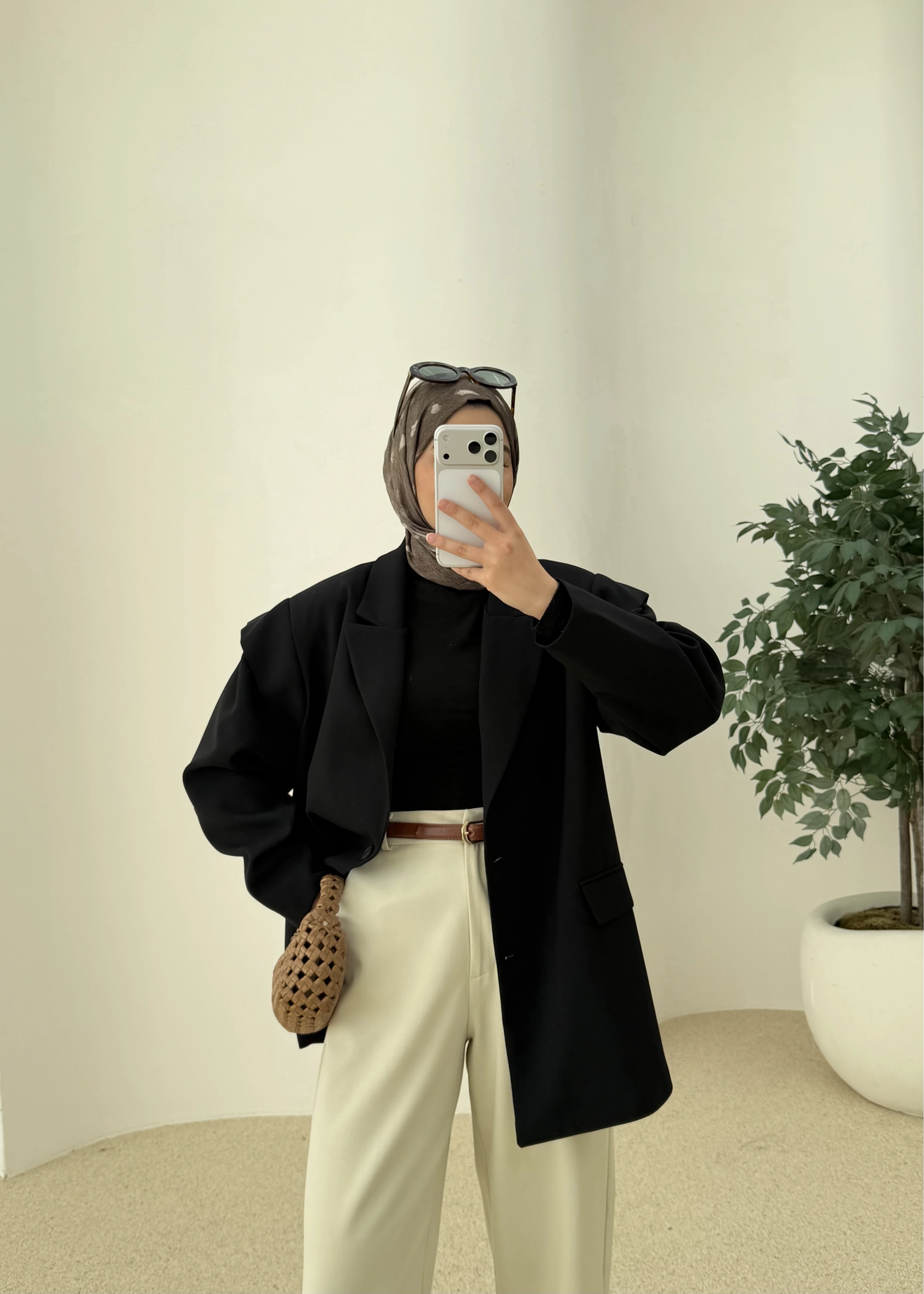 7637 KOL DETAY OVERSİZE CEKET SİYAH