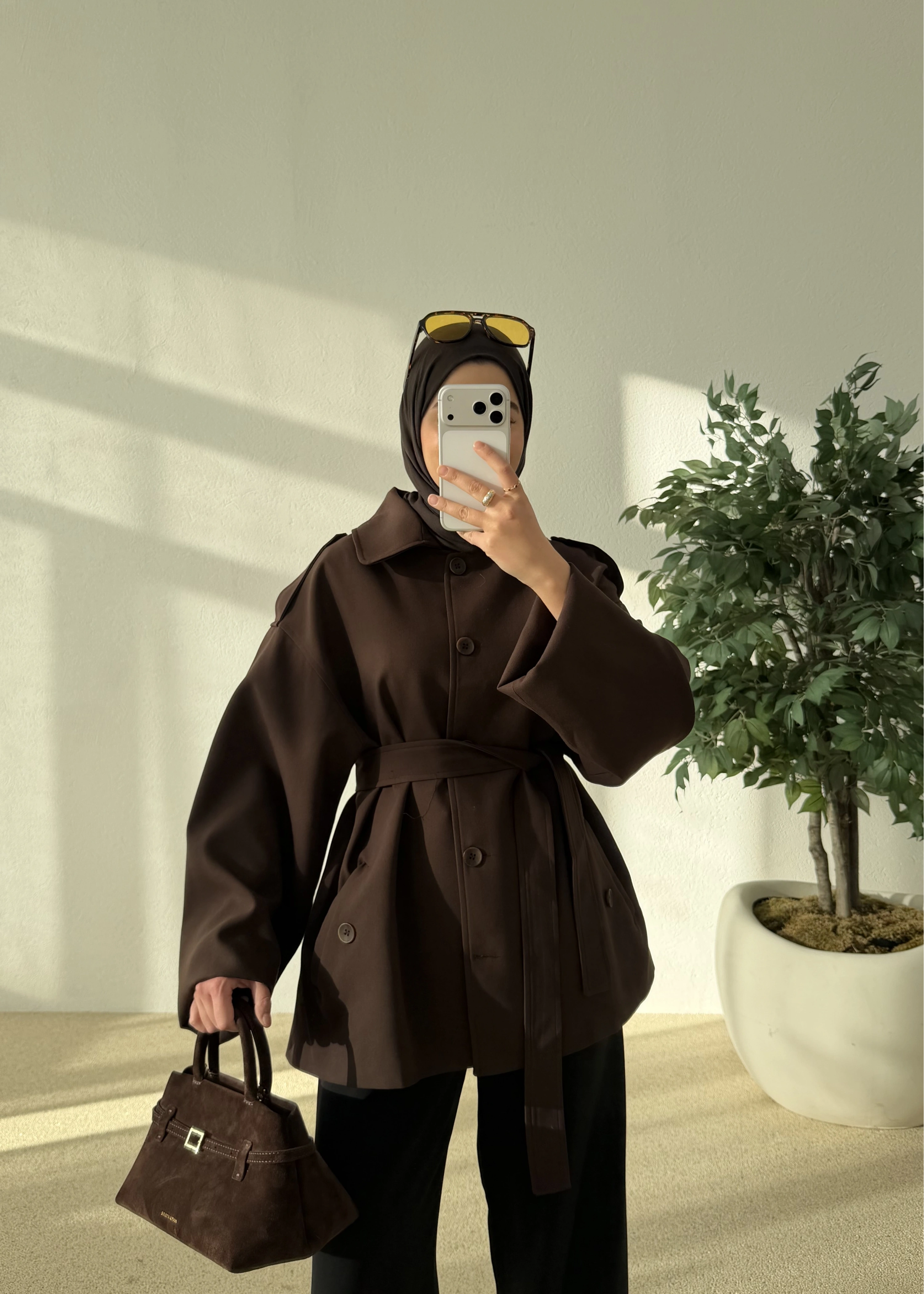 7651 MERİ TRENÇ KAHVE